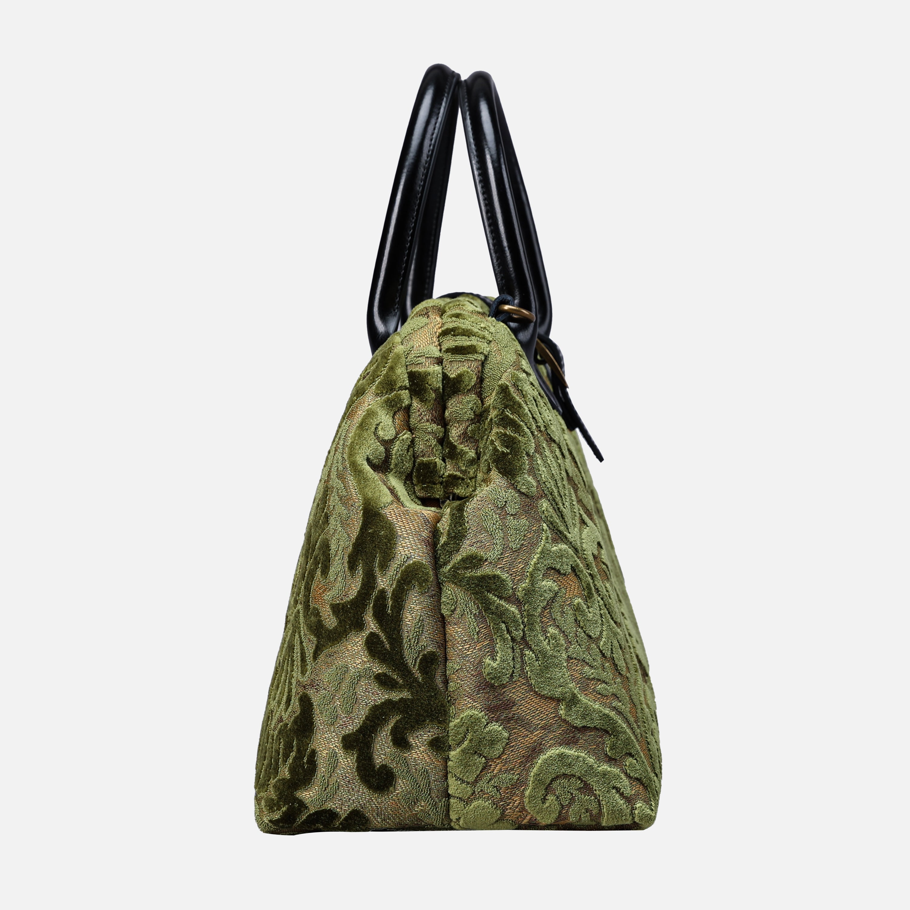 Burnout Velvet Fern Green Carpet Handbag Purse carpet bag MCW Handmade of America side