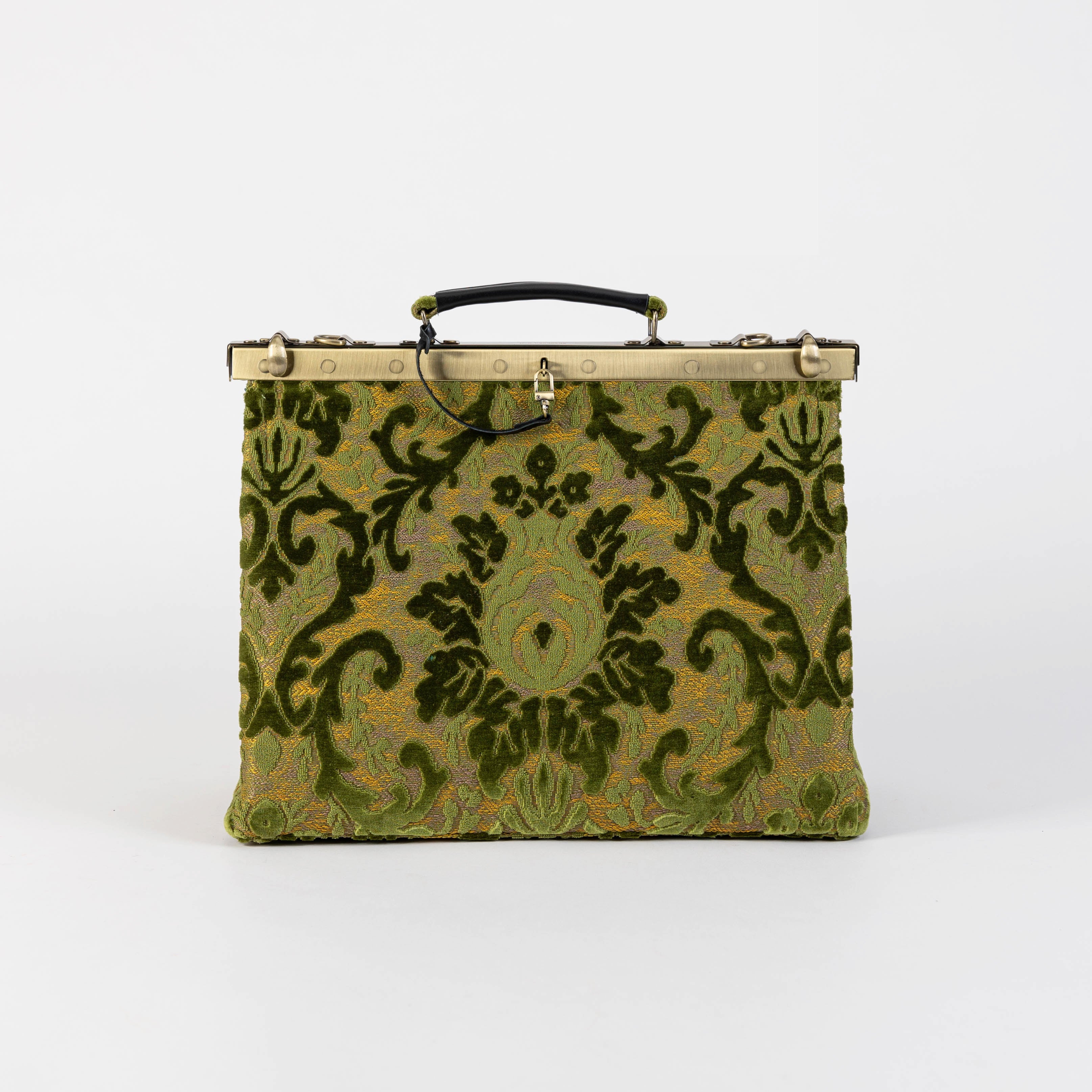 Burnout Velvet Fern Green Celine Carpet Gladstone Bag of America front