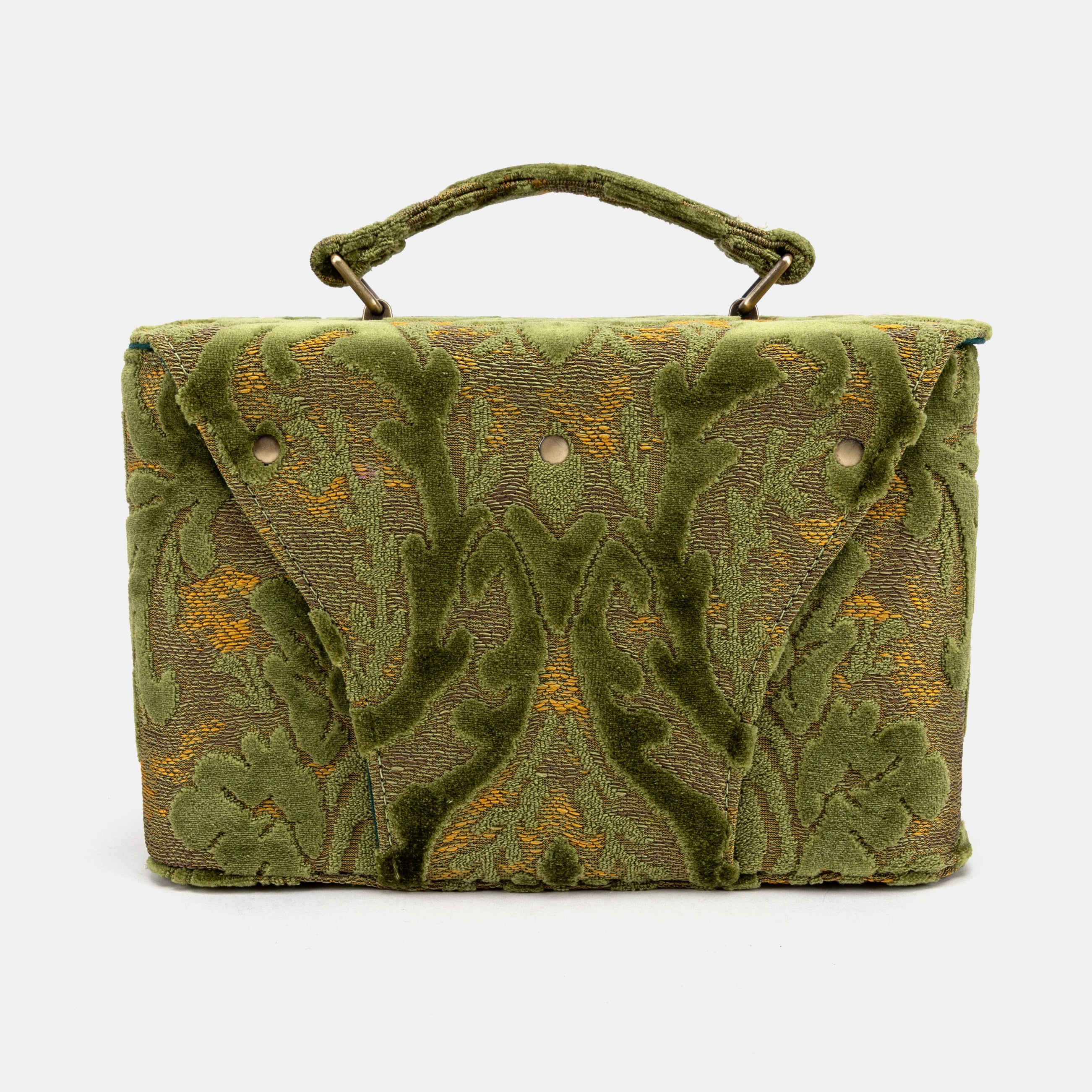 Burnout Velvet Fern Green Clara Medium Train Case Purse of America back