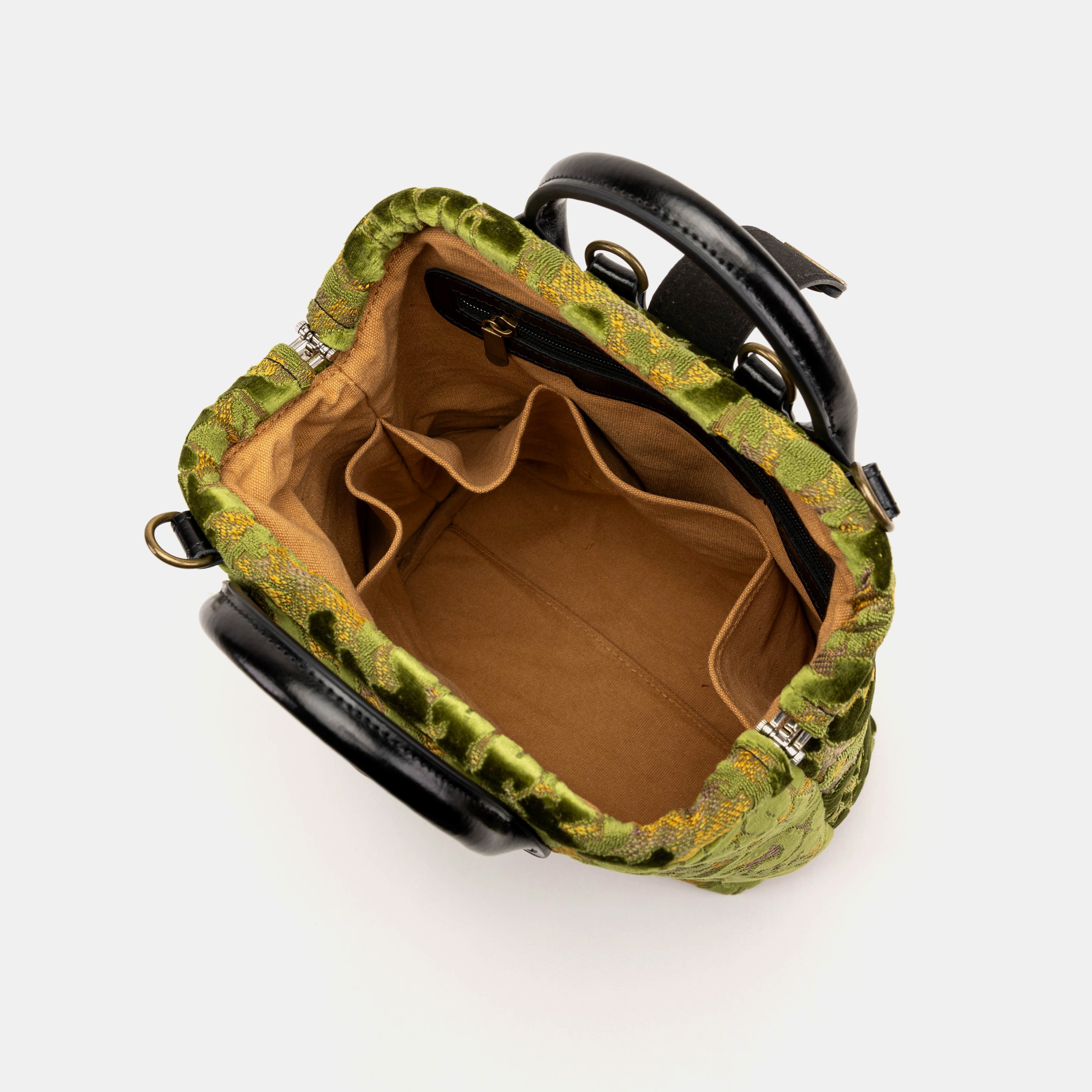 Burnout Velvet Fern Green Everyday Backpack of America inside