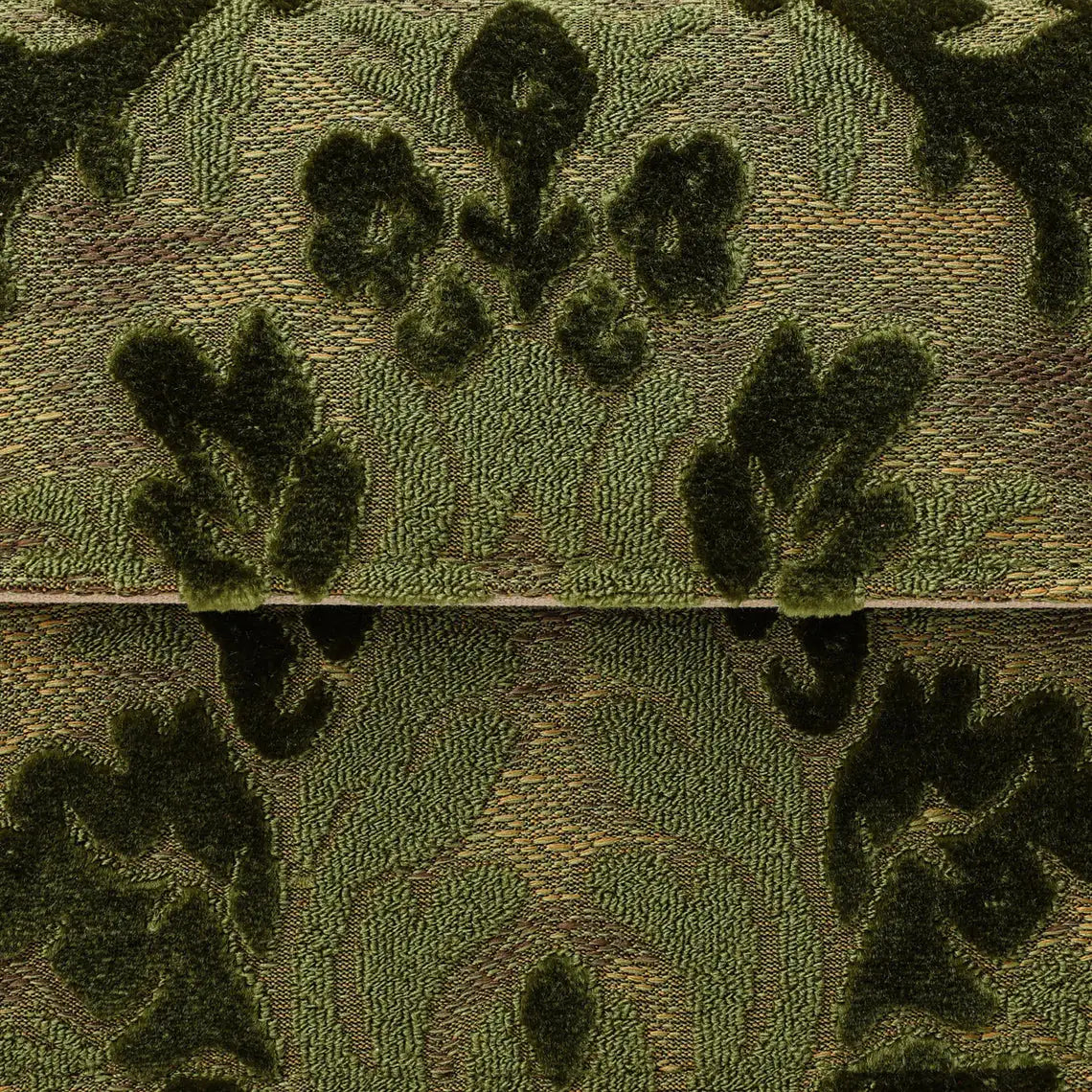 Burnout Velvet Fern Green Flap Crossbody Bag carpet bag of America pattern