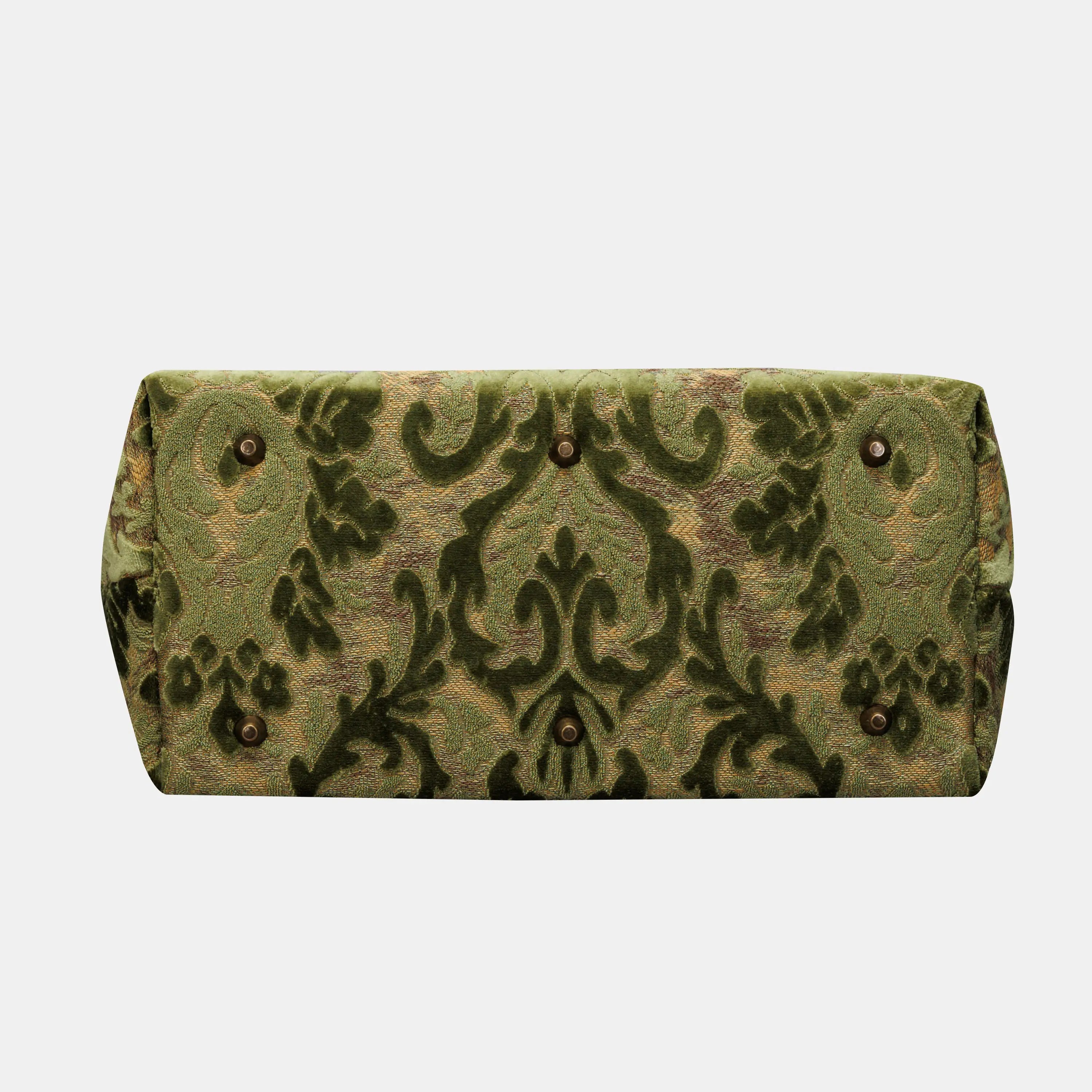 Burnout Velvet Fern Green Knitting Project Bag of America-bottom