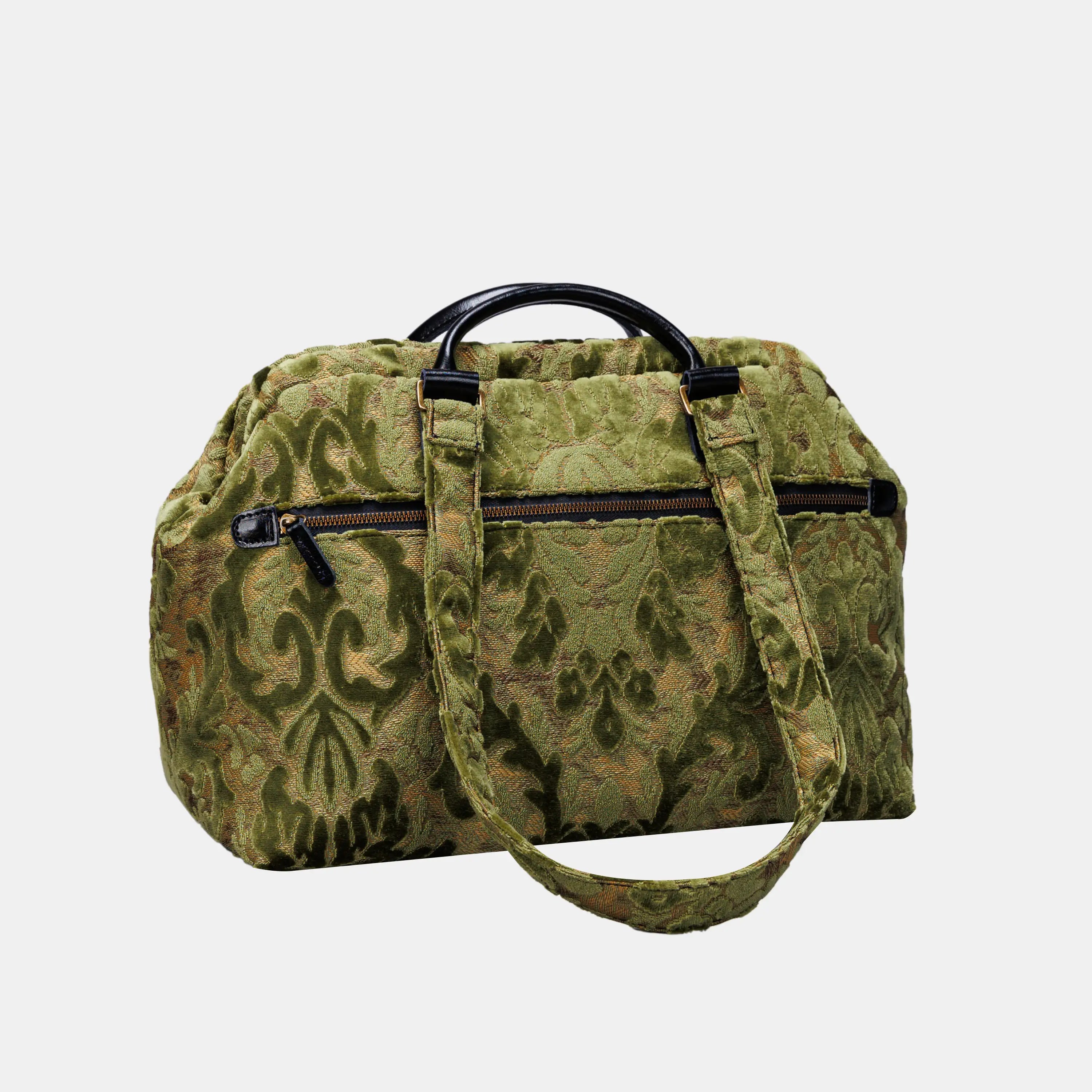 Burnout Velvet Fern Green Knitting Project Bag of America-back side