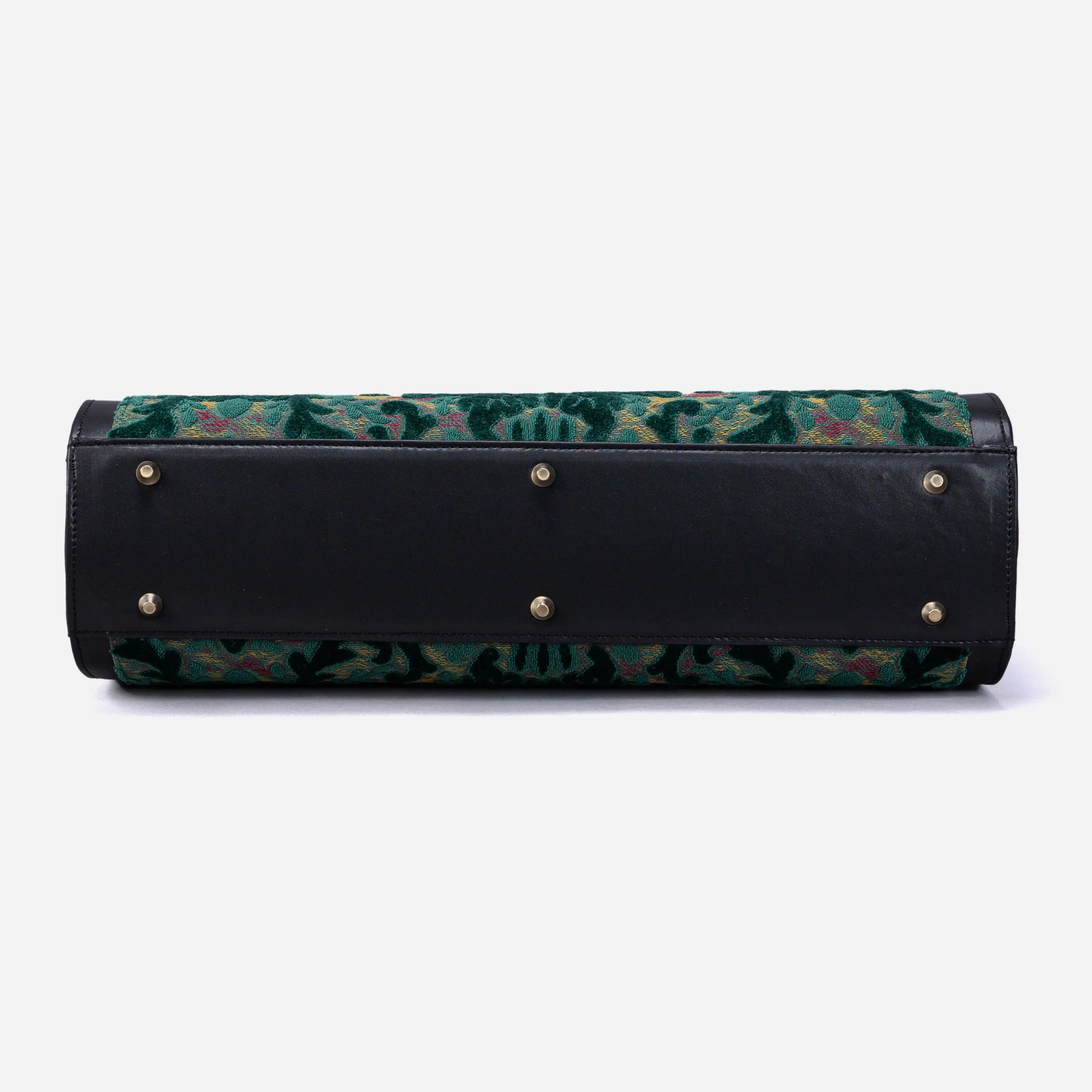 Burnout Velvet Jade Green Business Tote of America bottom