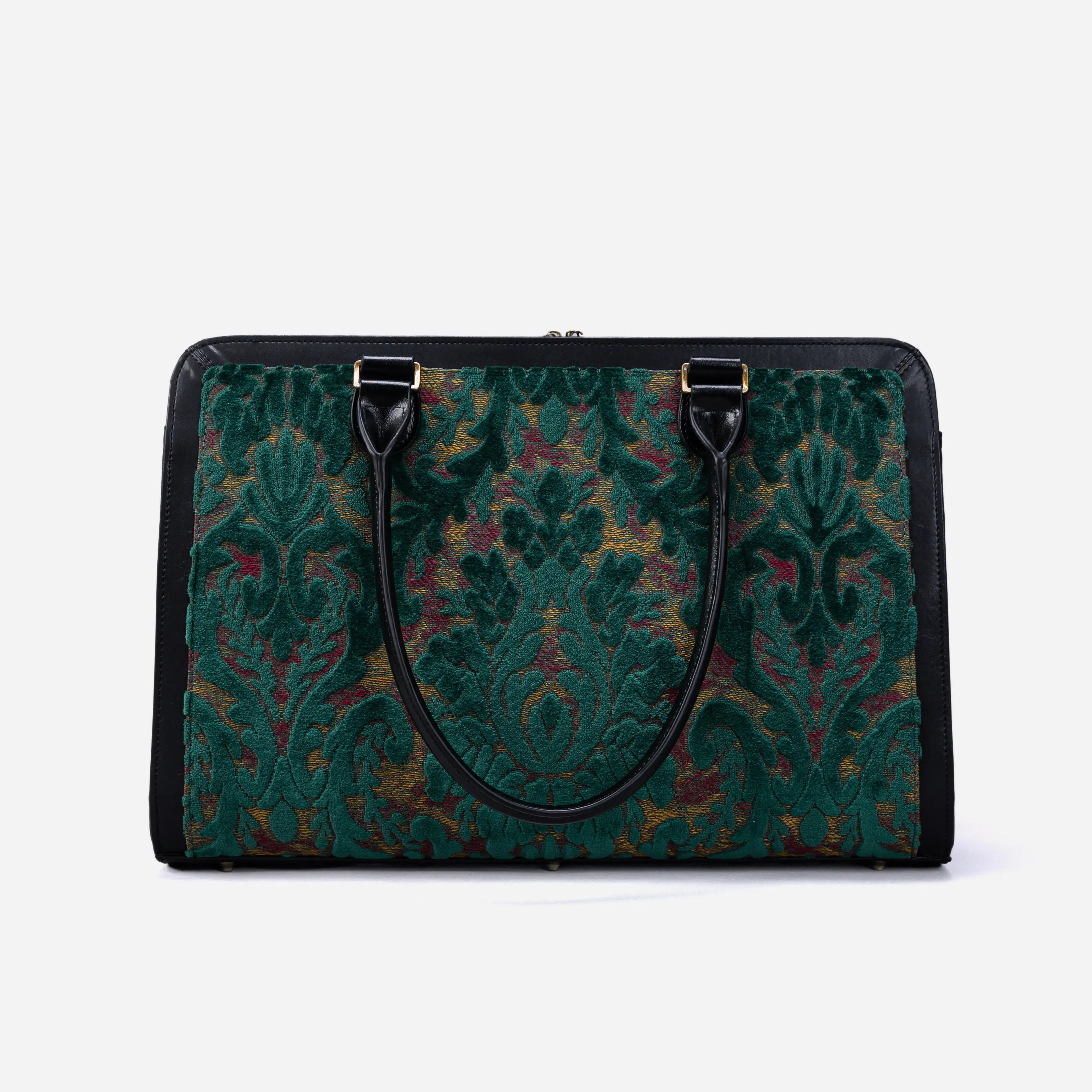 Burnout Velvet Jade Green Business Tote of America back