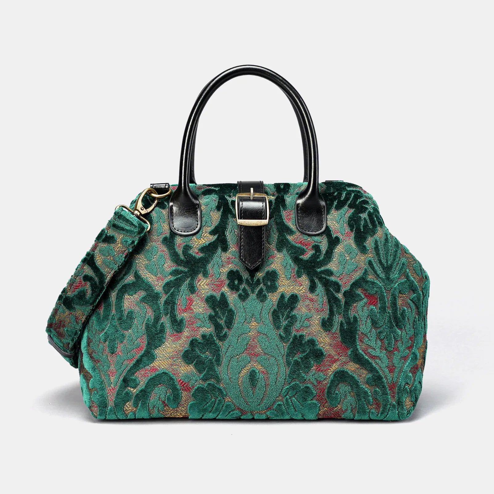 Burnout Velvet Jade Green Carpet Handbag Purse of America main