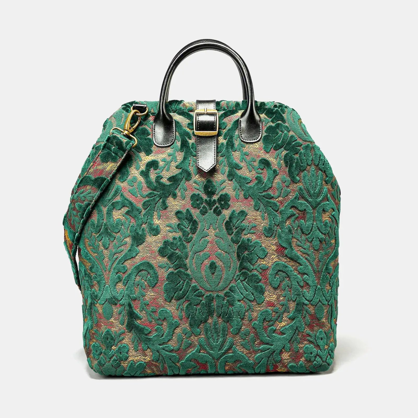 Burnout Velvet Jade Green Carpet Laptop Backpack of America front