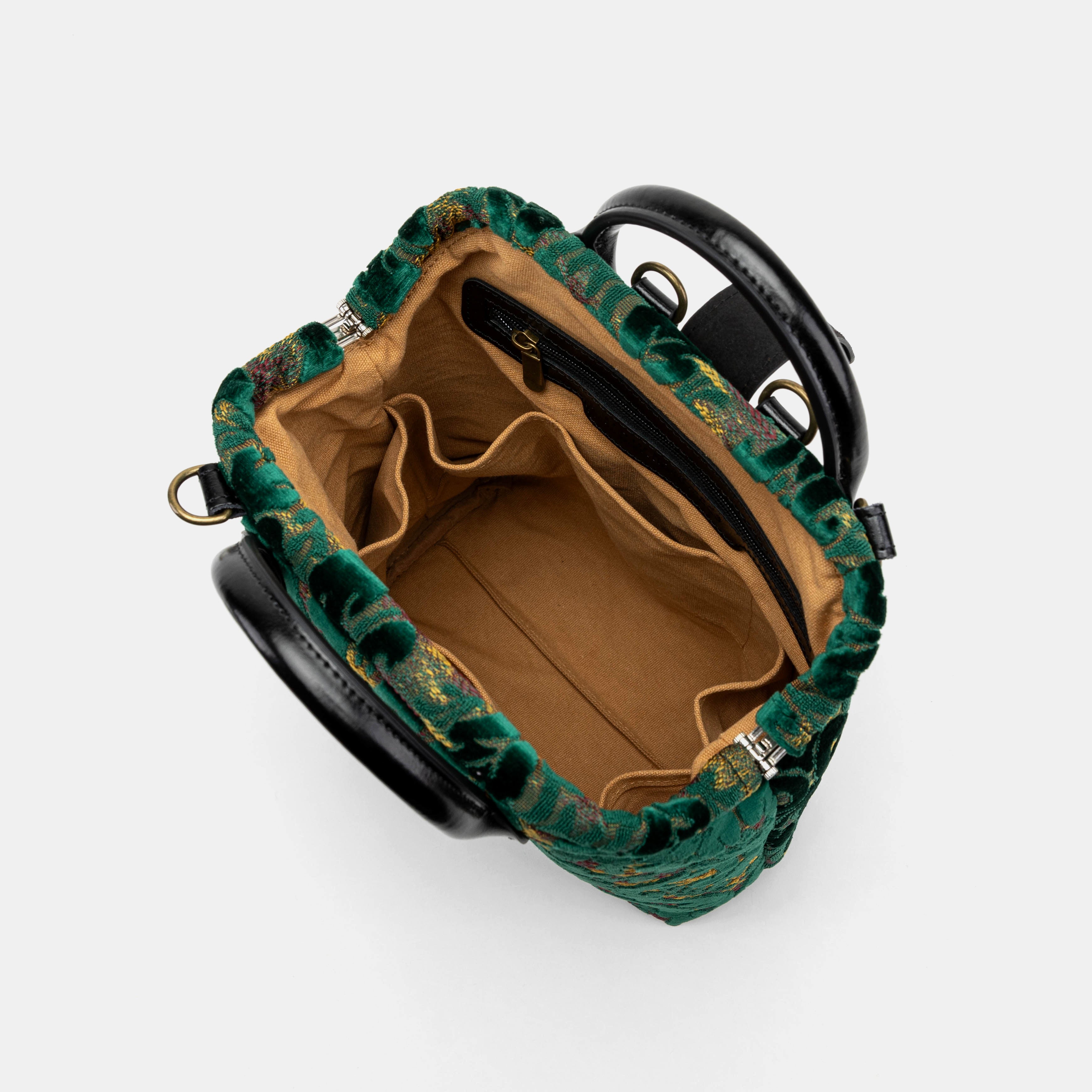 Burnout Velvet Jade Green Everyday Backpack of America inside