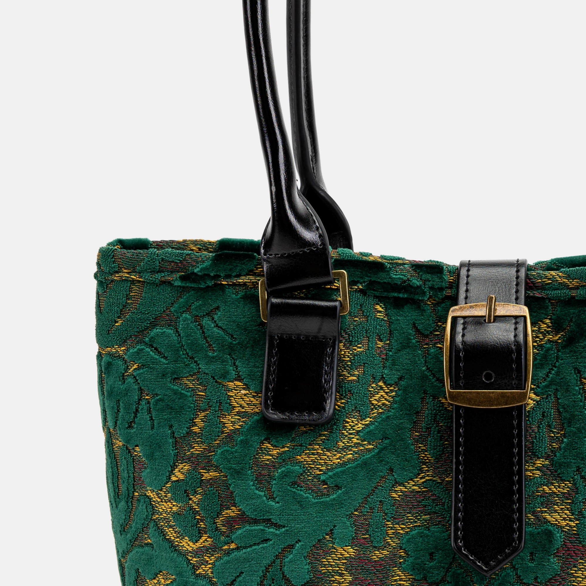 Burnout Velvet Jade Green Everyday Tote Bag of America buckle