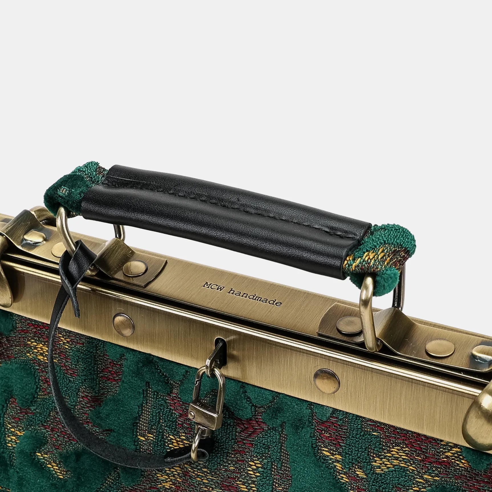 Burnout Velvet Jade Green Helena Carpet Gladstone Backpack of America logo