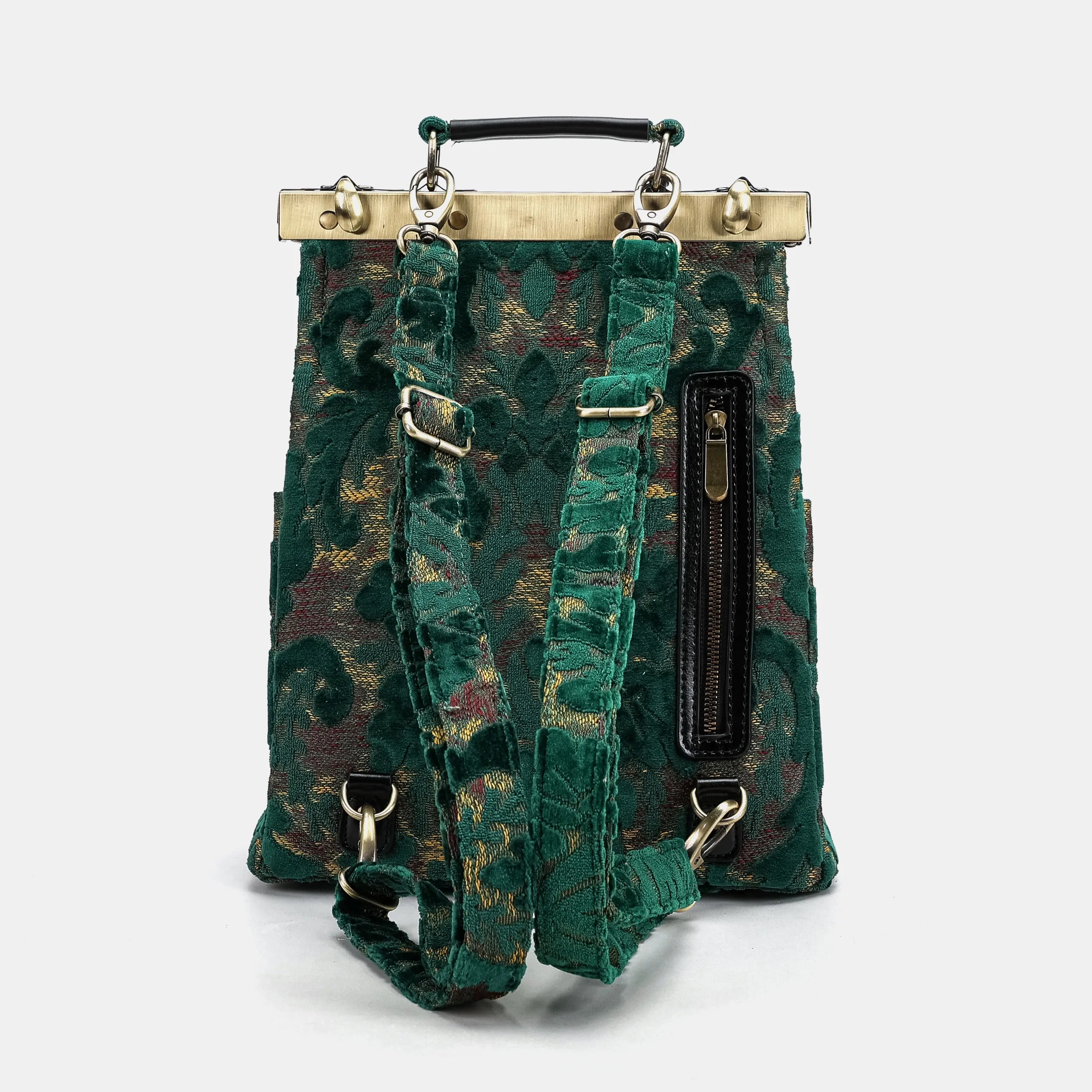 Burnout Velvet Jade Green Helena Carpet Gladstone Backpack of America back
