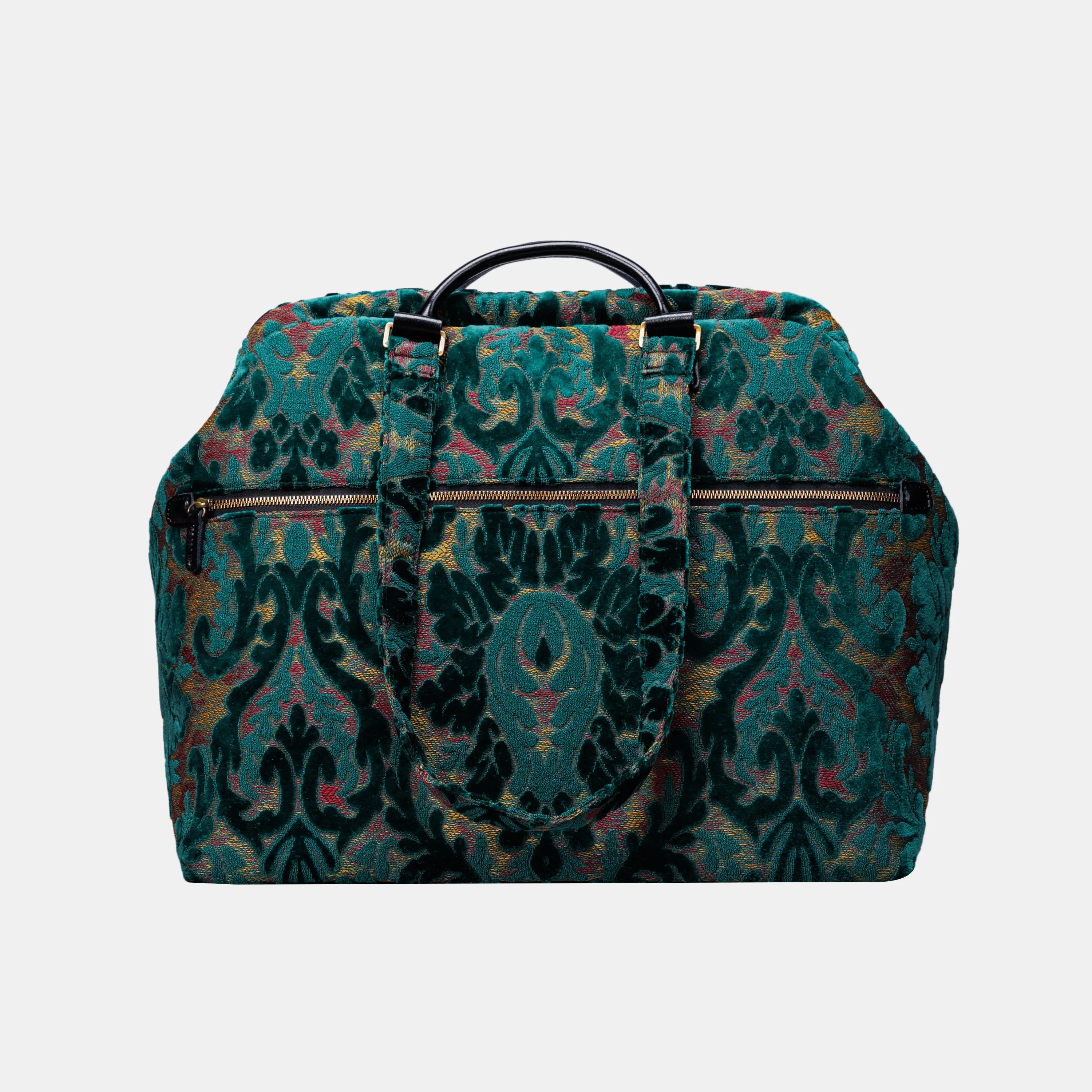 Burnout Velvet Jade Green Knitting Project Bag of America-back