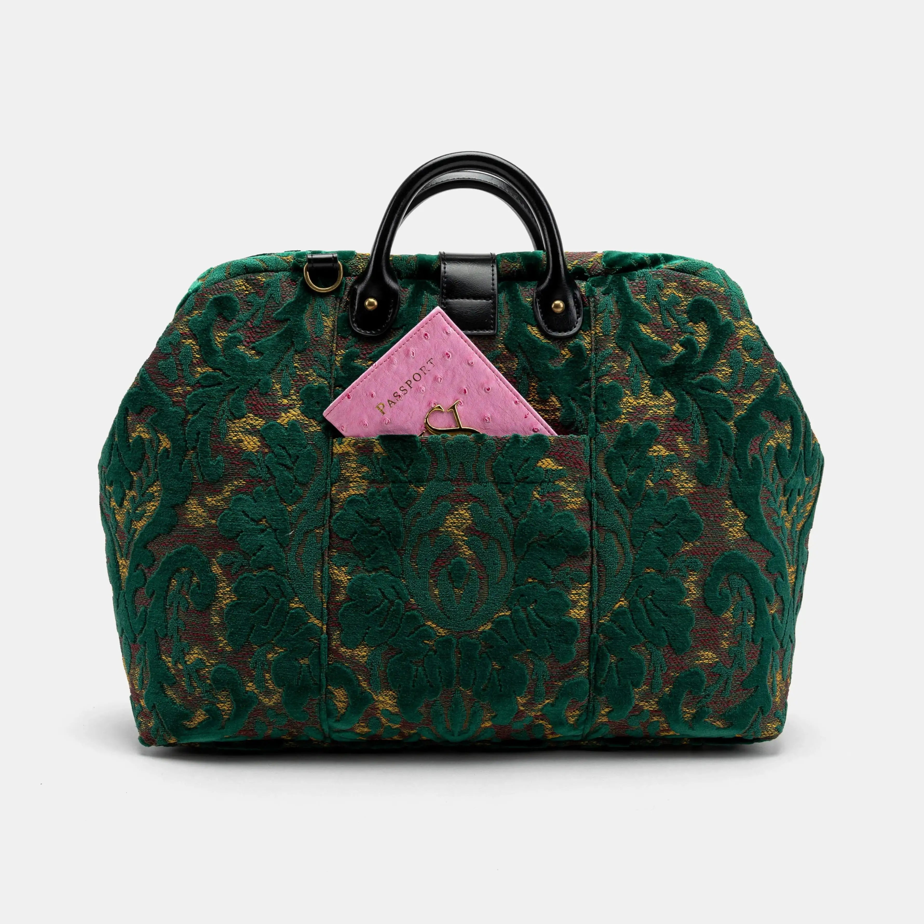 Burnout Velvet Jade Green Laptop Work Bag of America back
