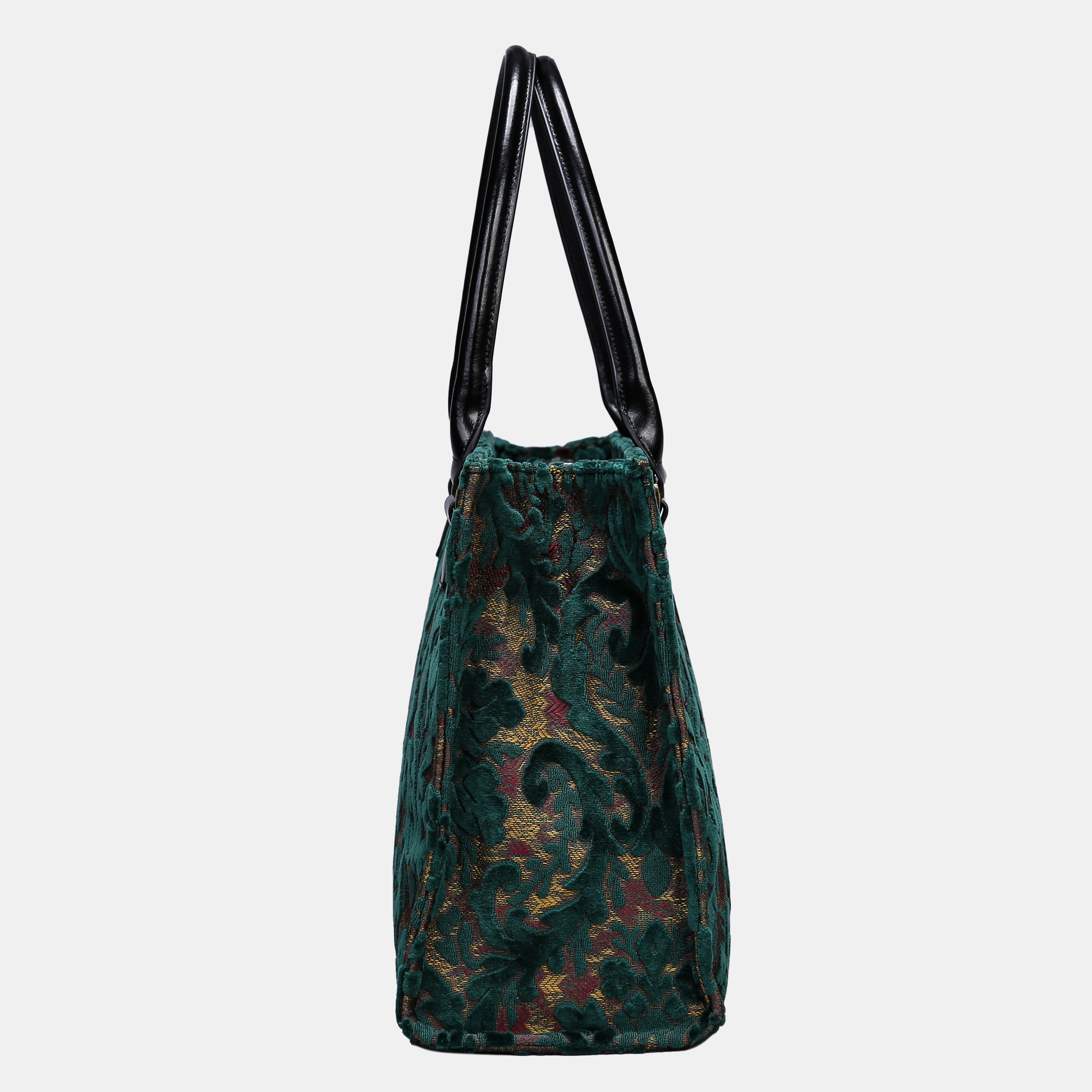 Burnout Velvet Jade Green Laptop Work Tote of America side