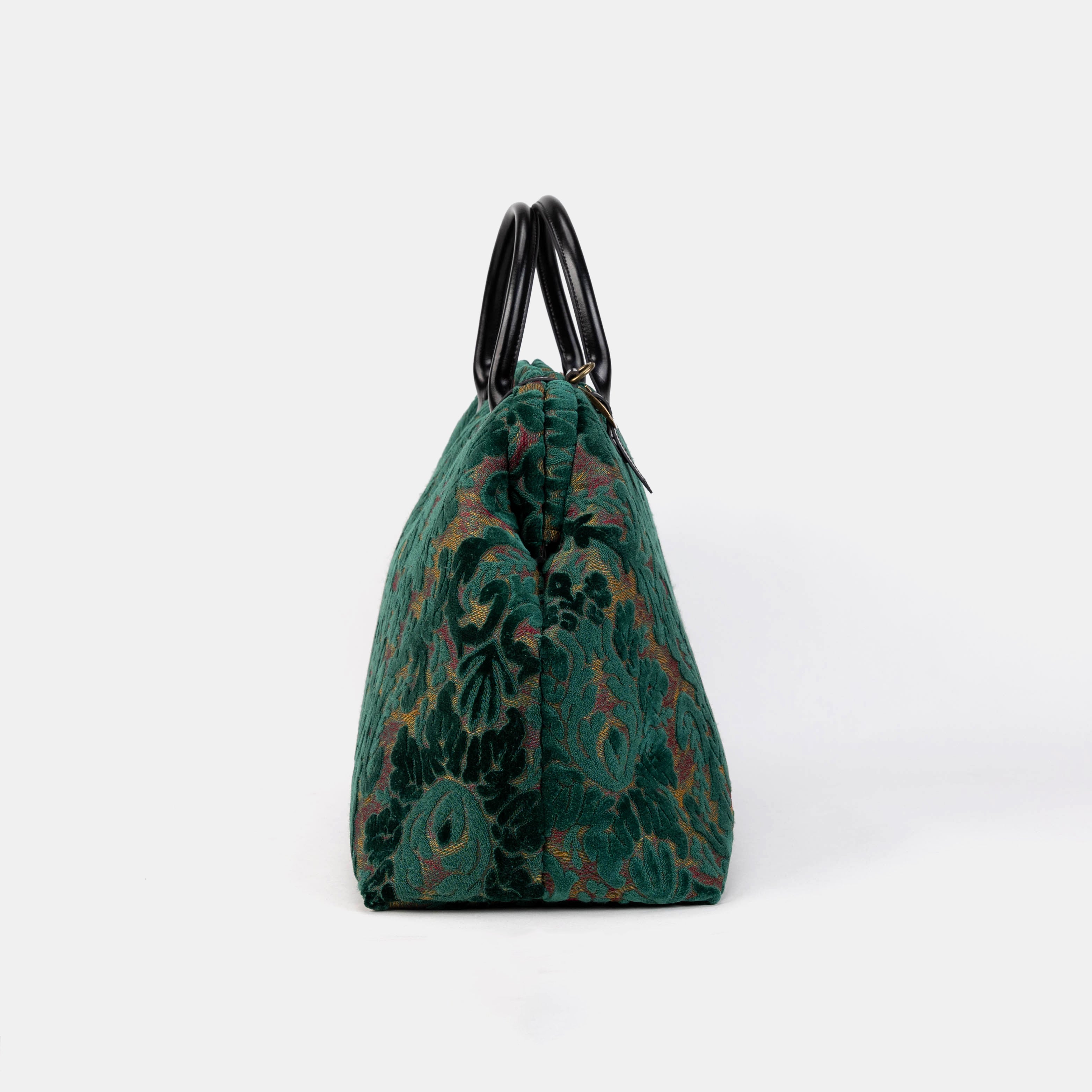 Burnout Velvet Jade Green Large Carpetbag of America left