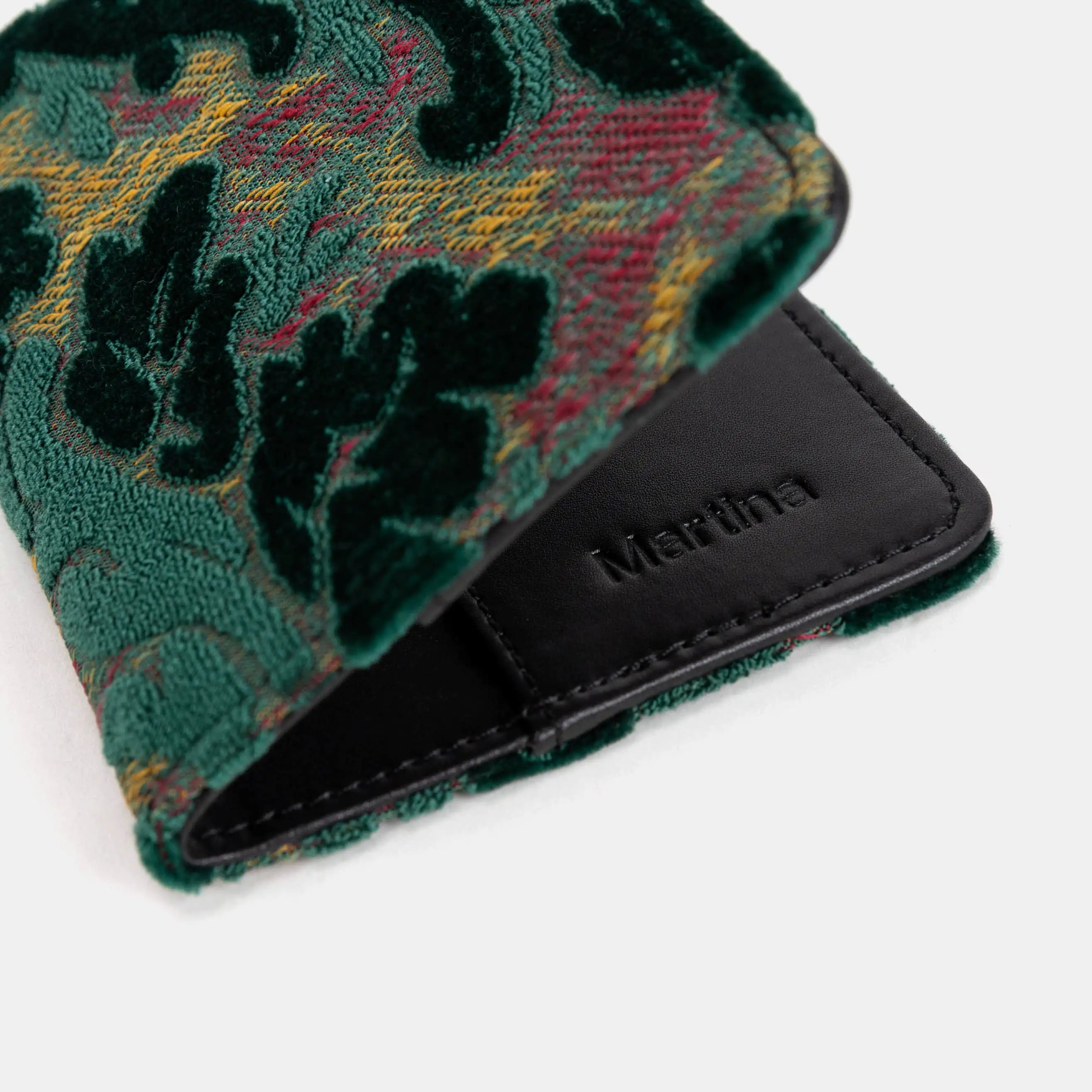 Burnout Velvet Jade Green Passport Cover of America detail