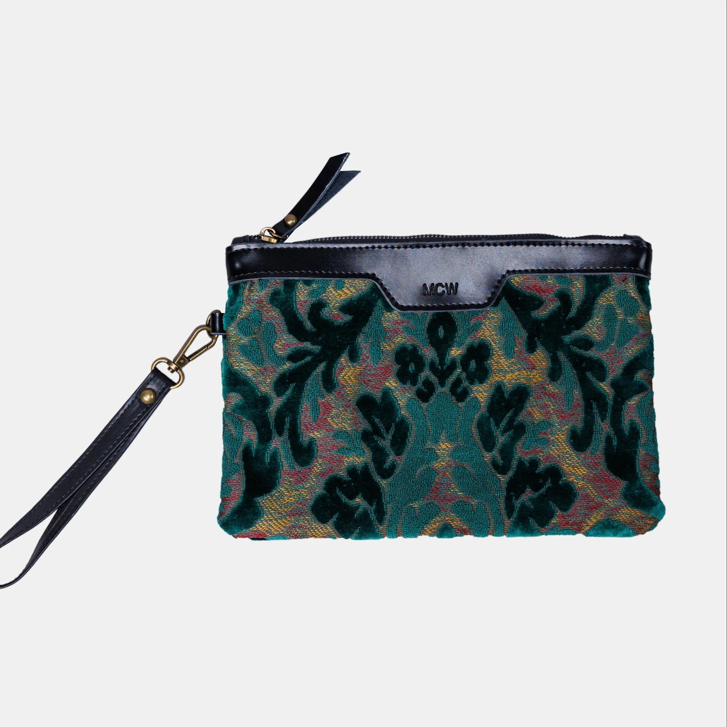 Burnout Velvet Jade Green carpet bag MCW Handmade
