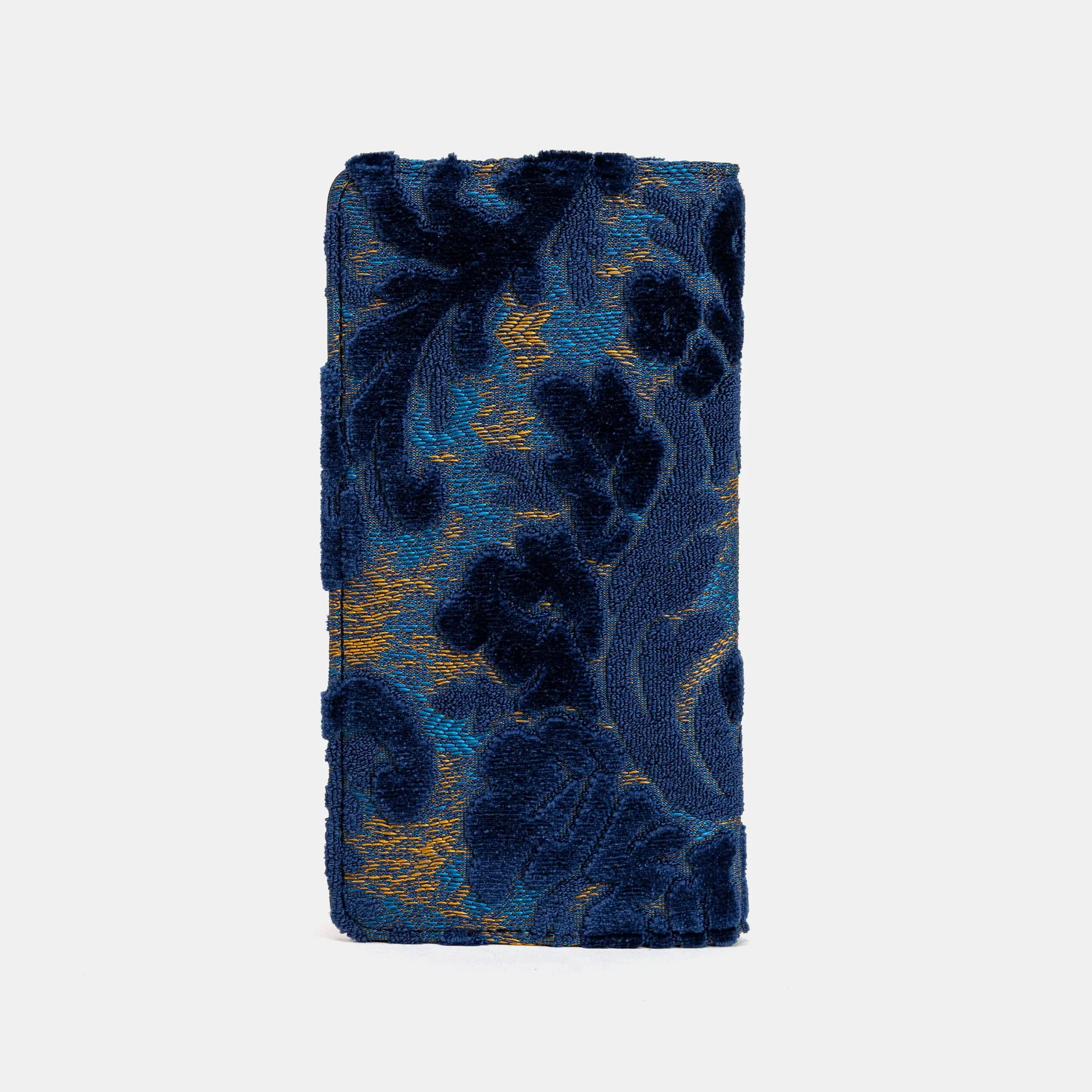 Burnout Velvet Navy Checkbook Cover of America back