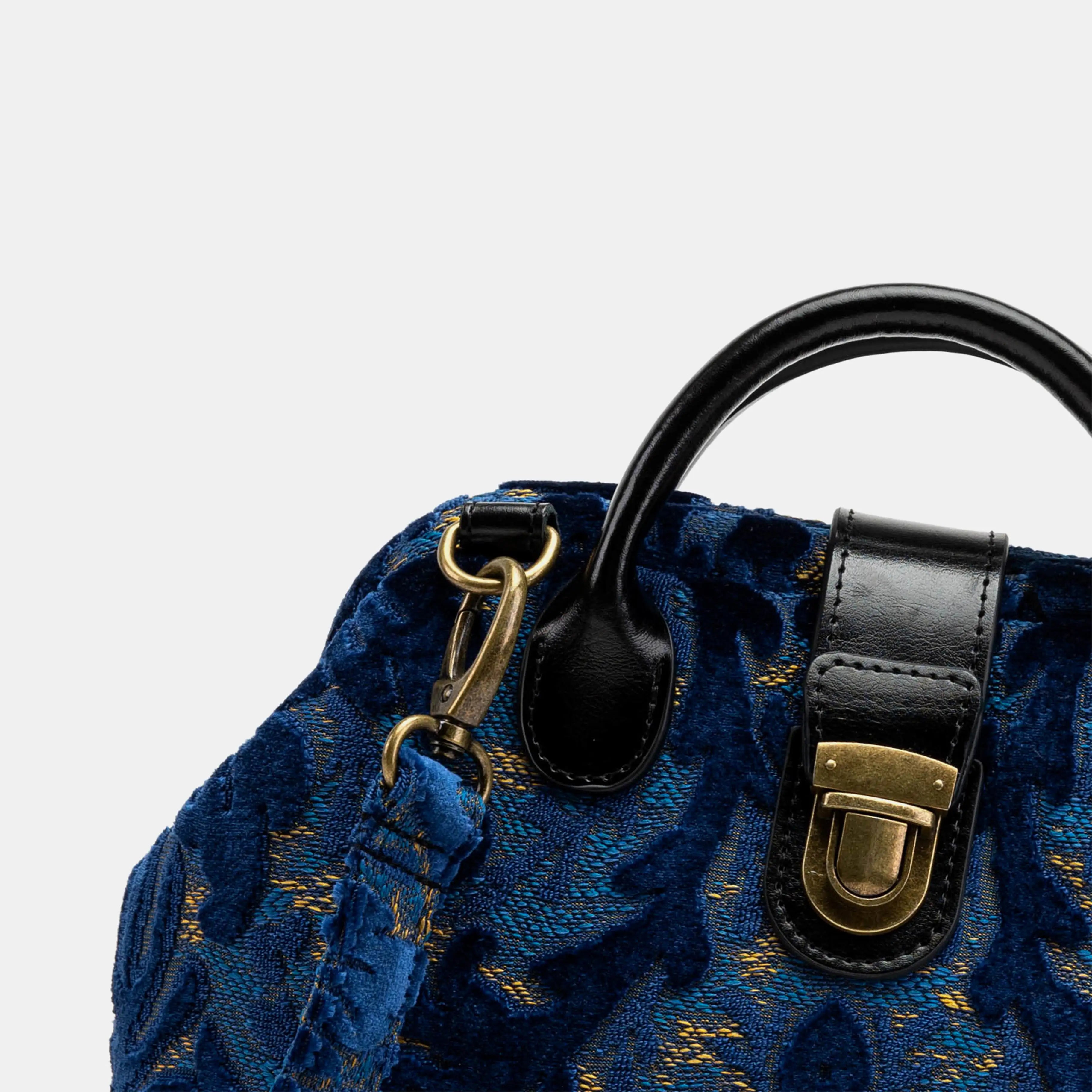 Burnout Velvet Navy Everyday Backpack of America detail