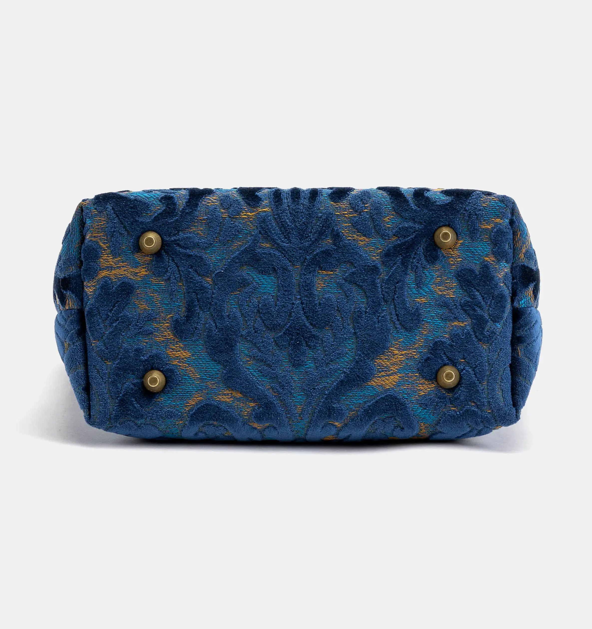 Burnout Velvet Navy Everyday Tote Bag Carpetbag of America bottom