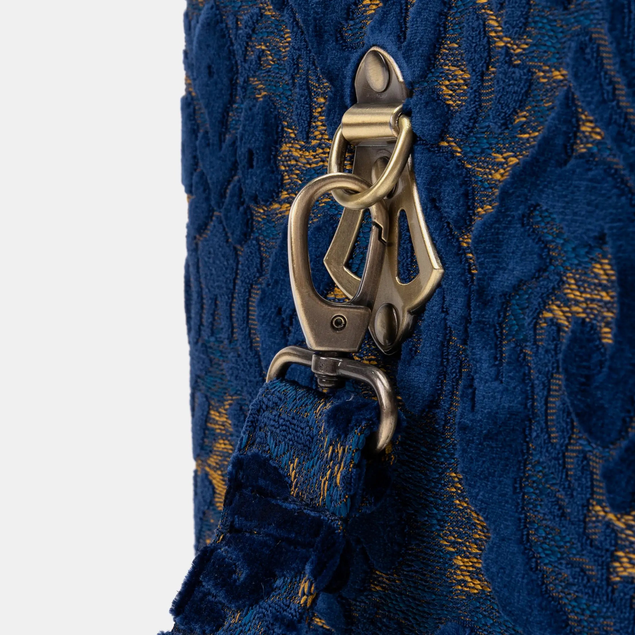 Burnout Velvet Navy Josephine Large Train Case buckle
