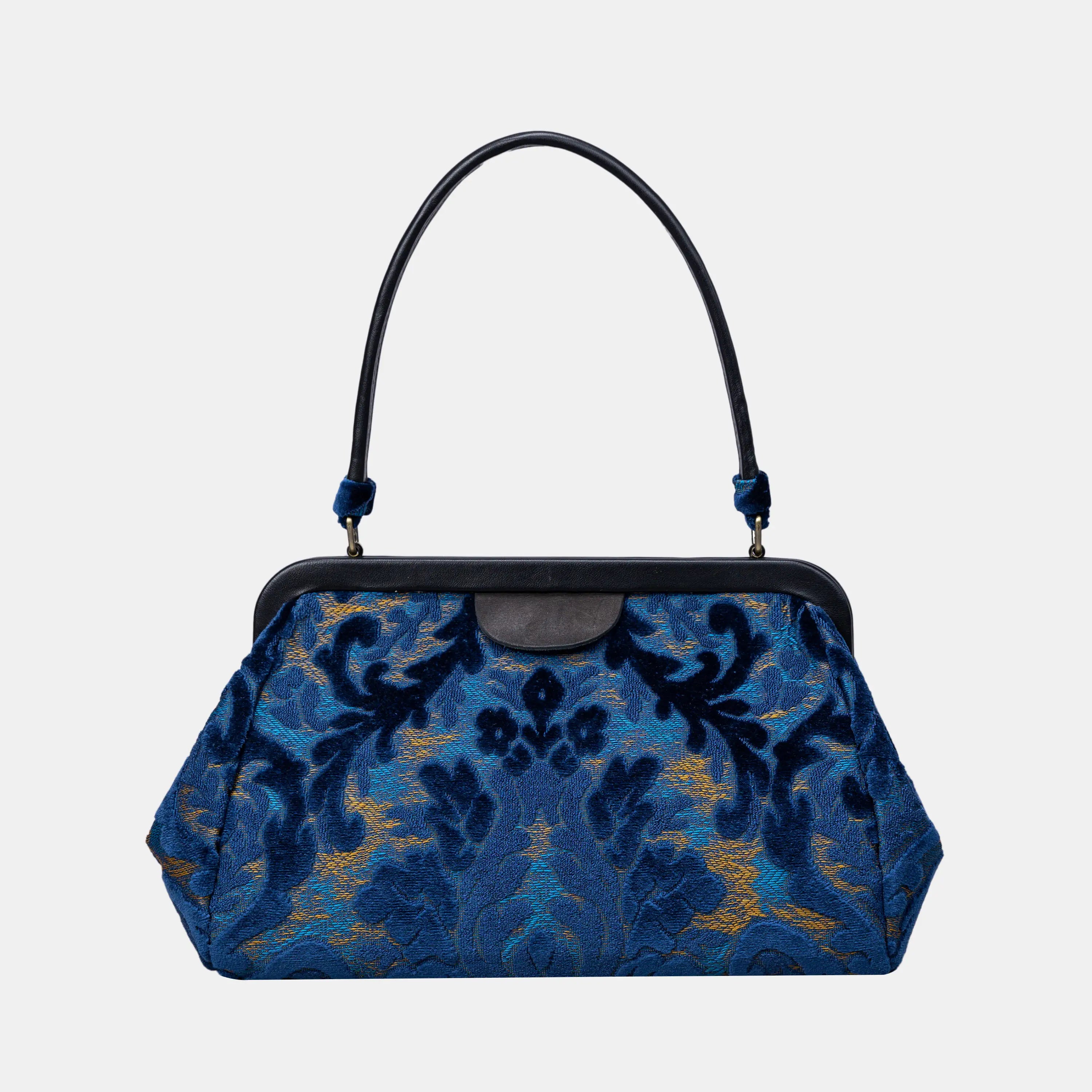 Burnout Velvet Navy Shoulder Bag main
