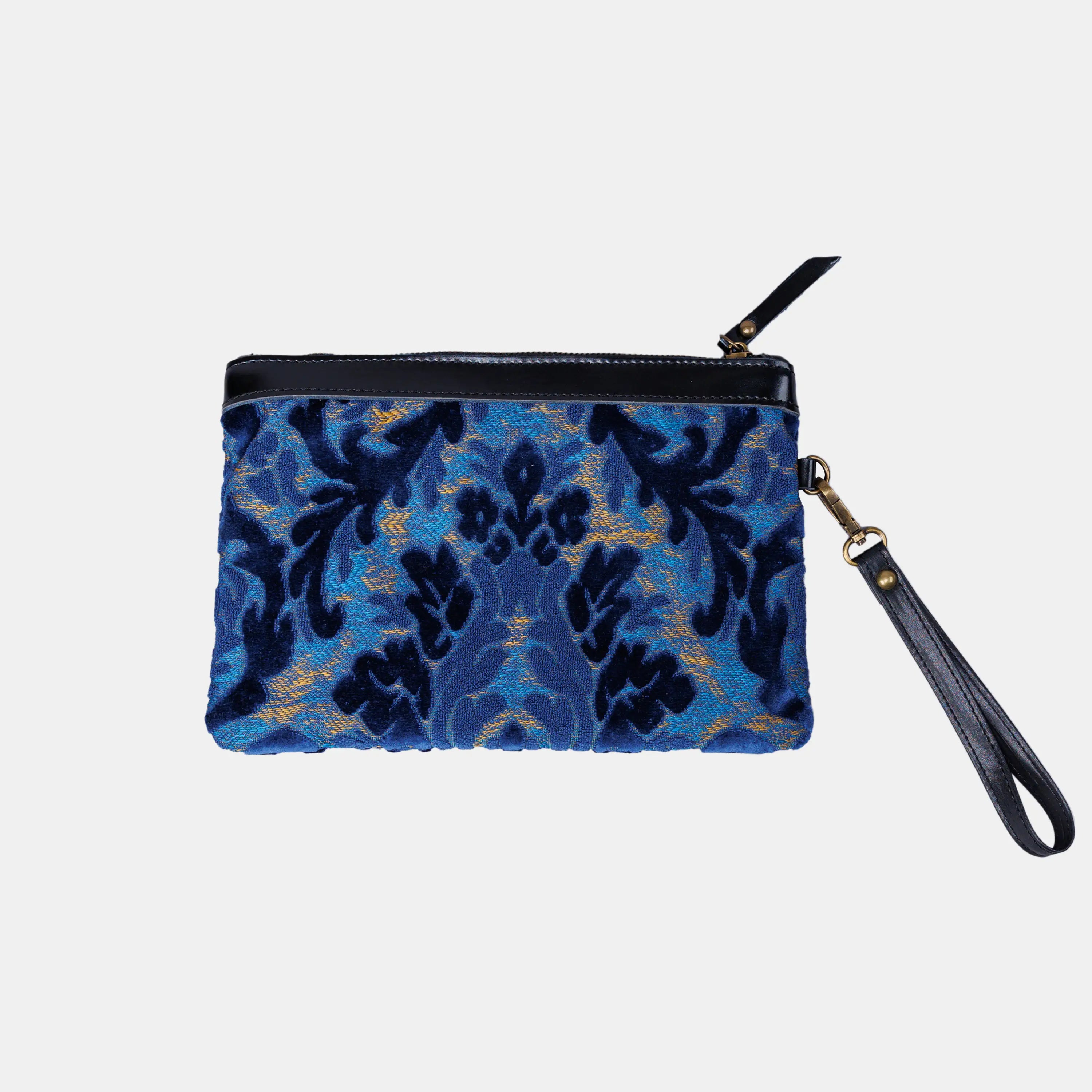 Burnout Velvet Navy carpet bag MCW Handmade back