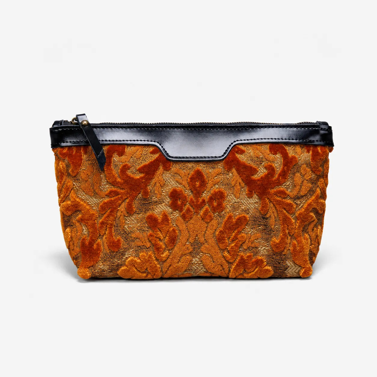 Burnout Velvet Orange Carpet Makeup Bag carpet bag MCW Handmade of America main