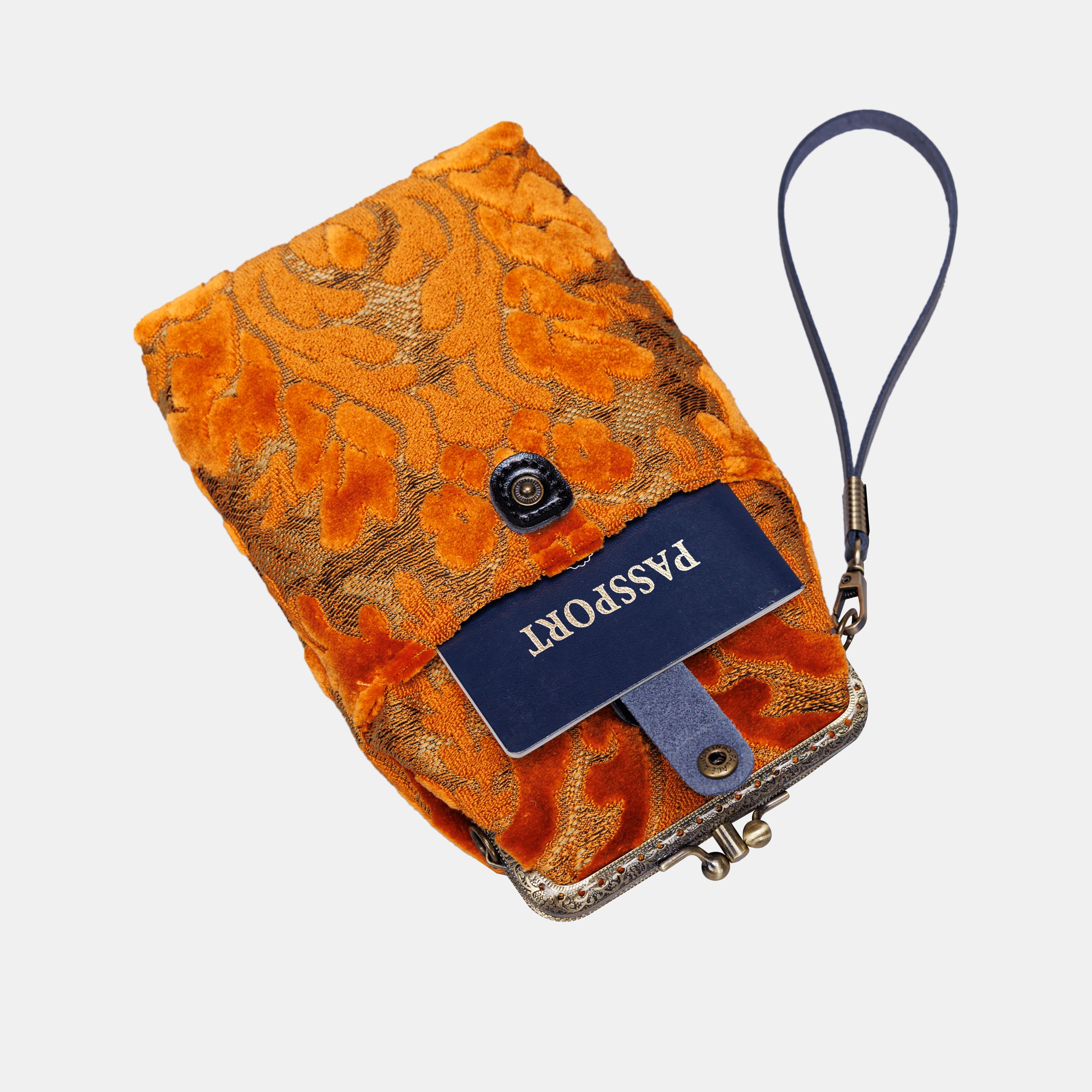 Burnout Velvet Orange Carpet Phone Case Carpetbag of America pocket