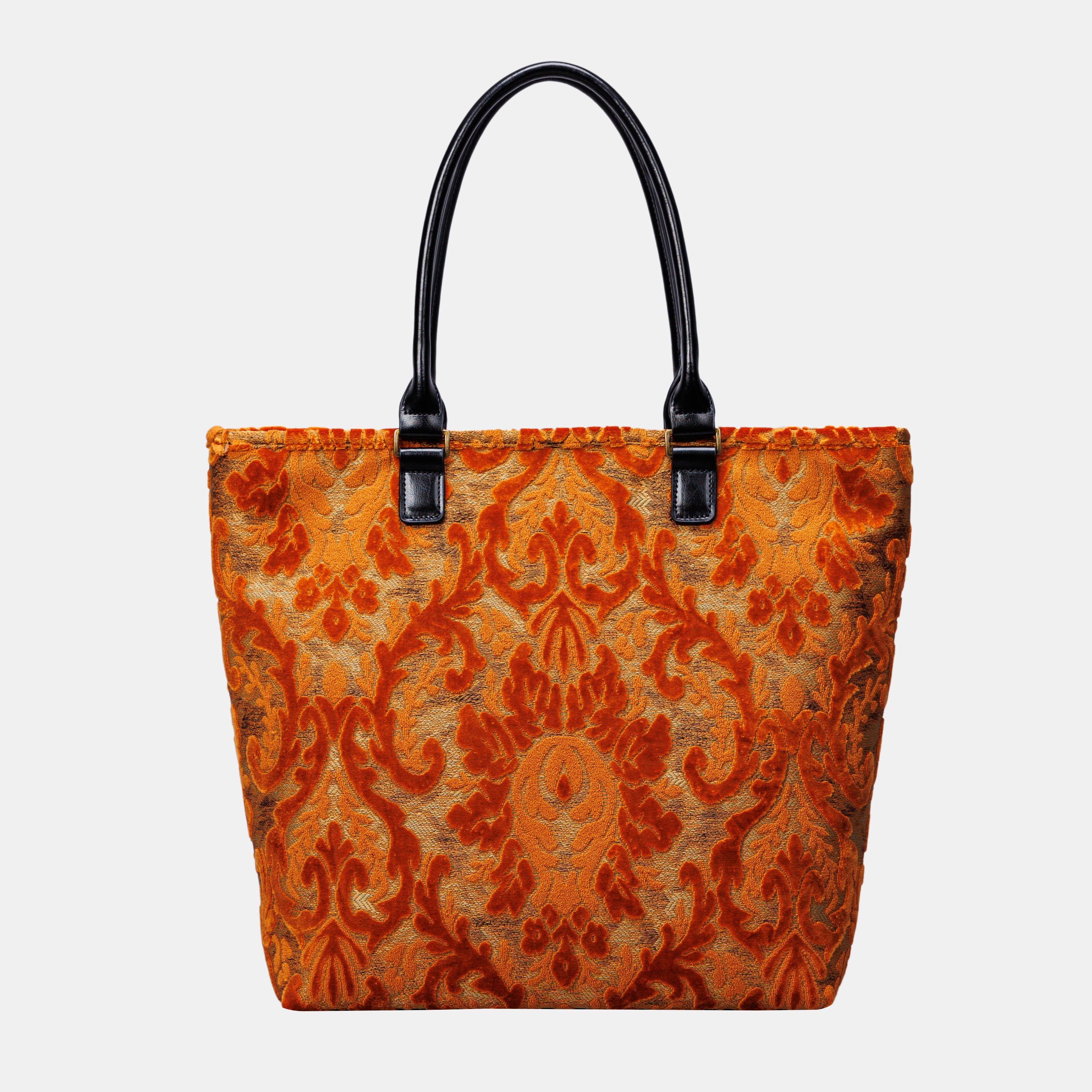 Burnout Velvet Orange Carpet Tote Shopper carpet bag of America back