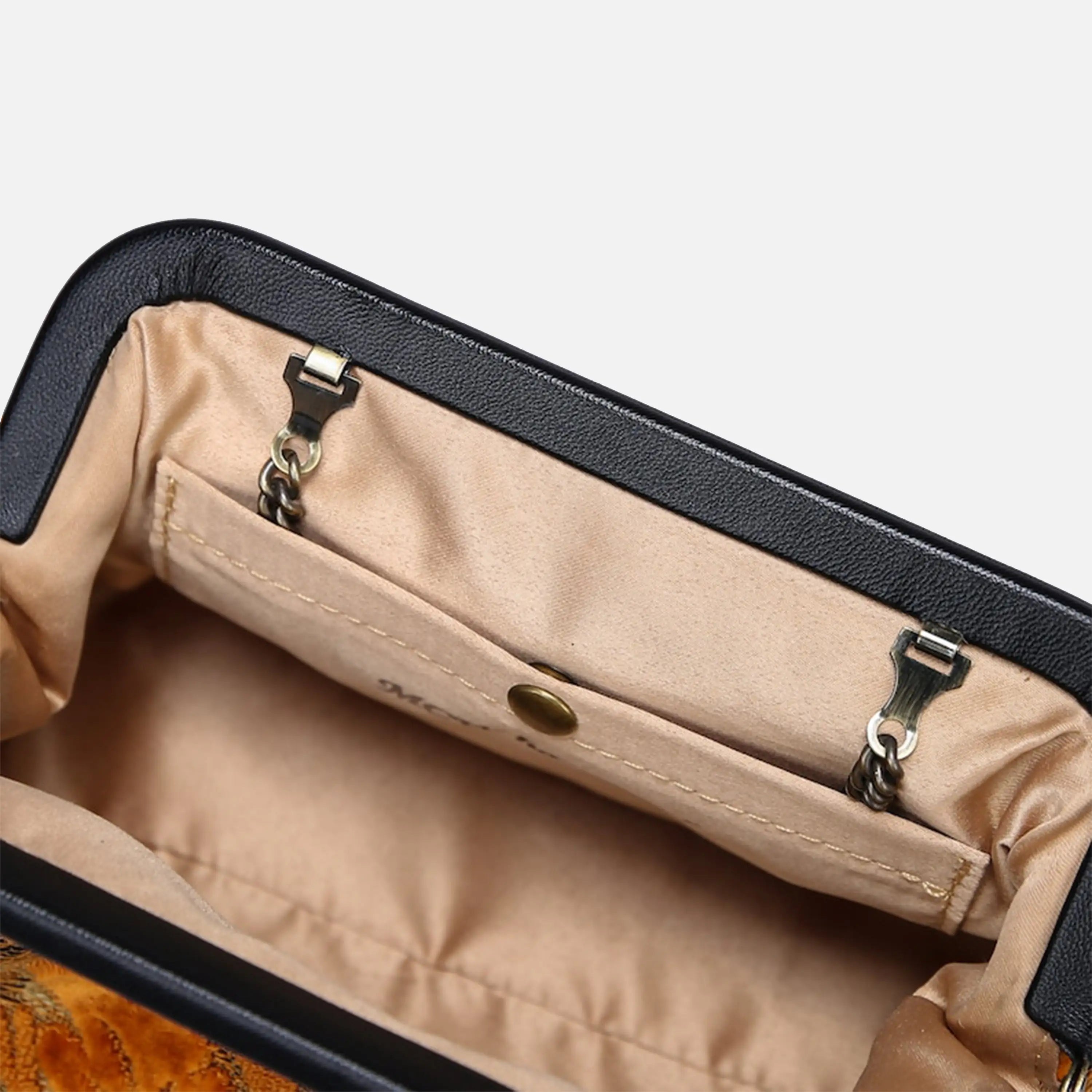 Burnout Velvet Orange Evening Bag Clutch carpet bag of America detail