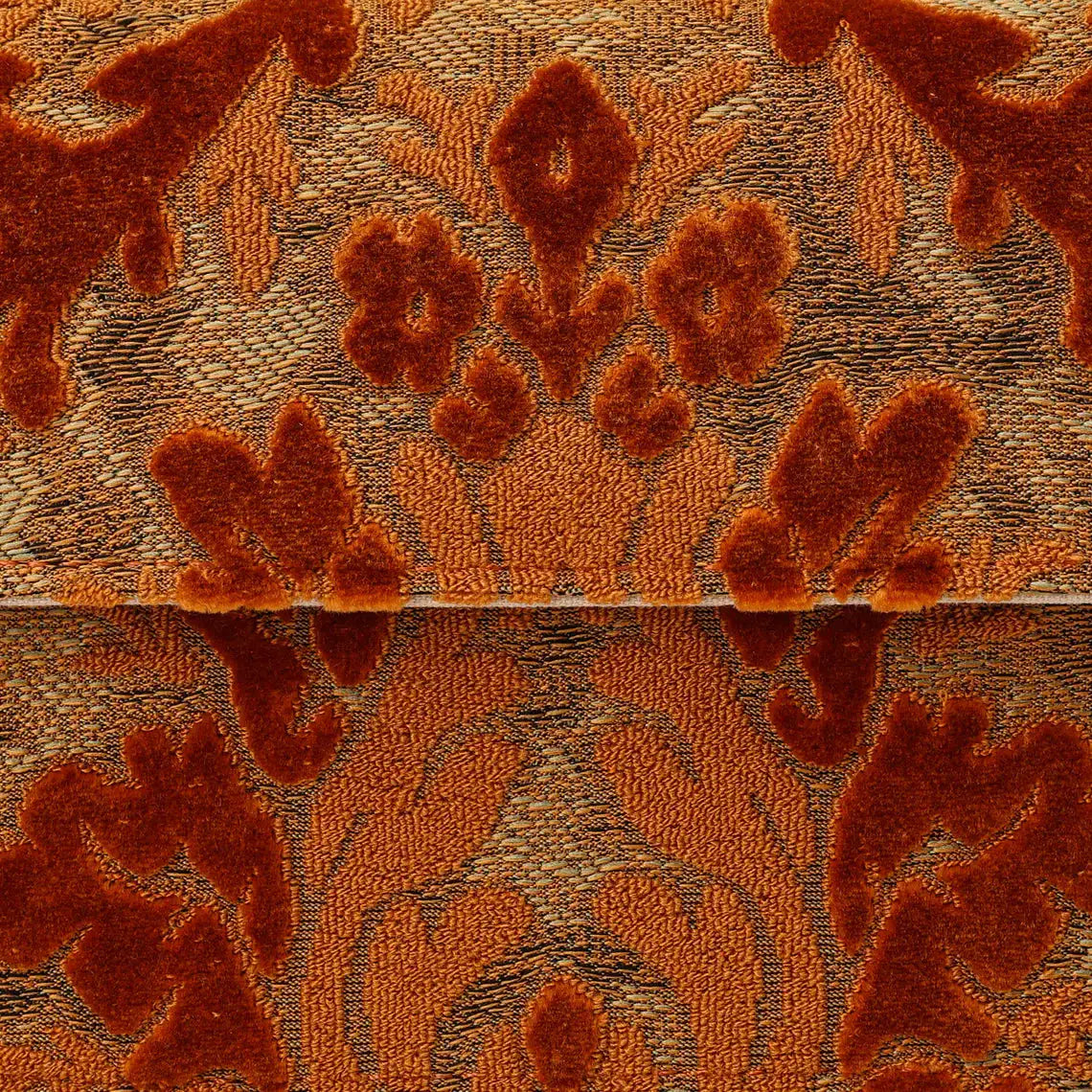 Burnout Velvet Orange Flap Crossbody Bag carpet bag of America pattern