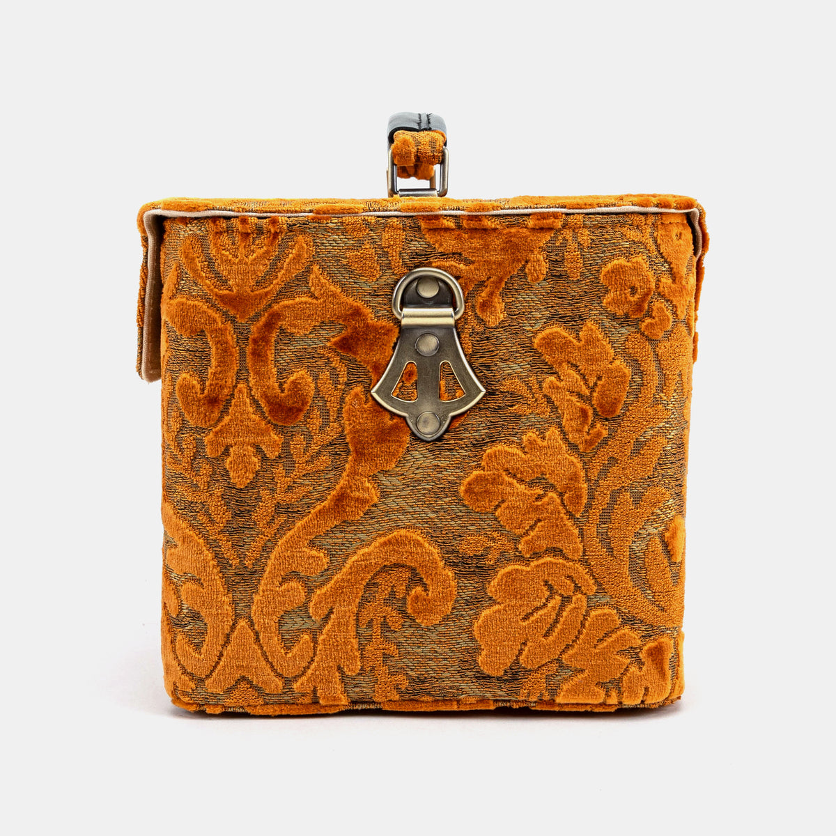 Burnout Velvet Orange Josephine Large Train Case of America side