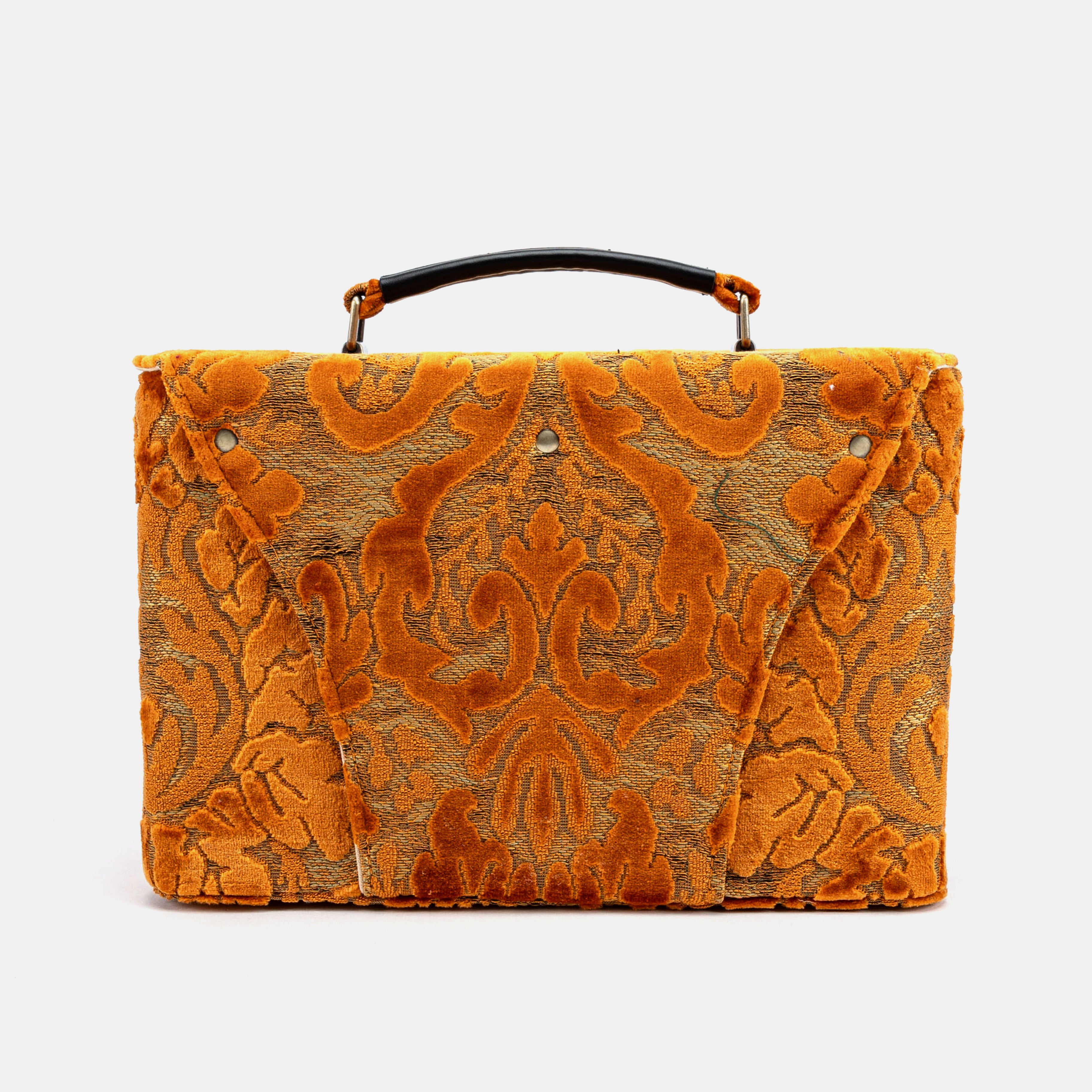 Burnout Velvet Orange Josephine Large Train Case of America back