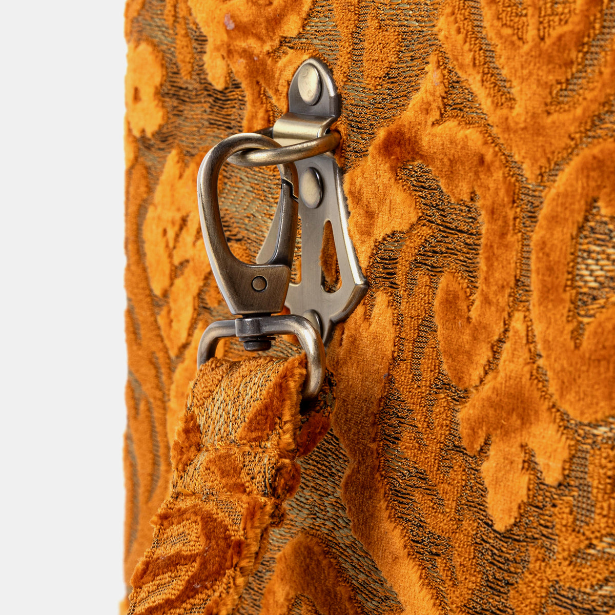Burnout Velvet Orange Josephine Large Train Case of America clasp
