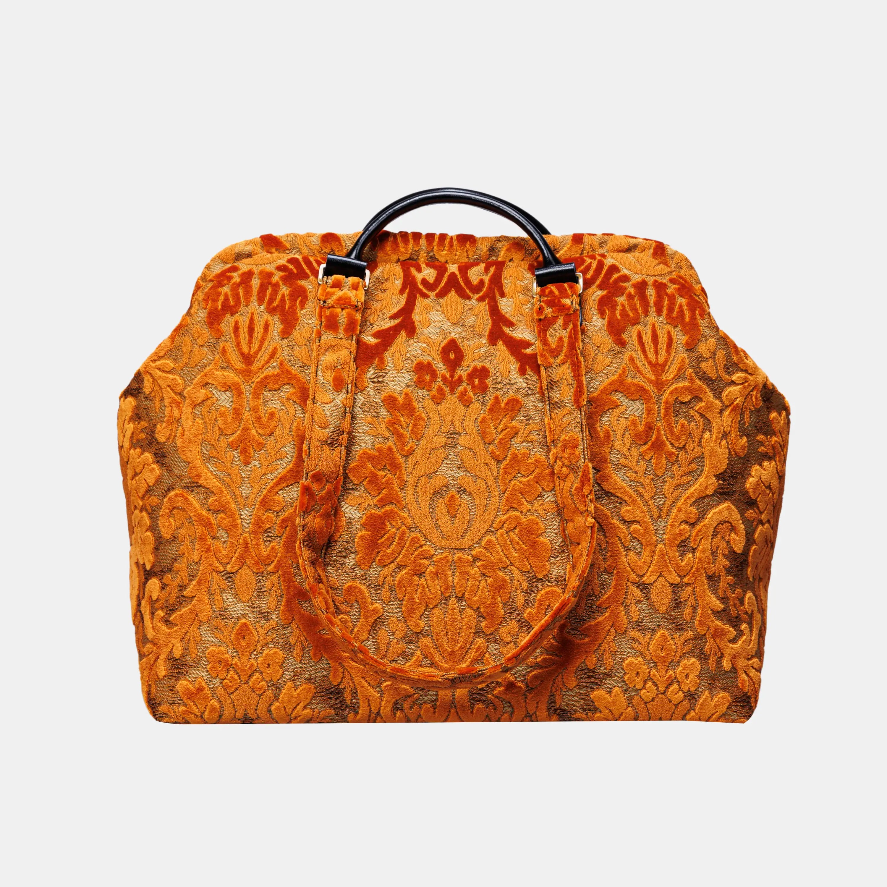 Burnout Velvet Orange Knitting Project Bag of America-main