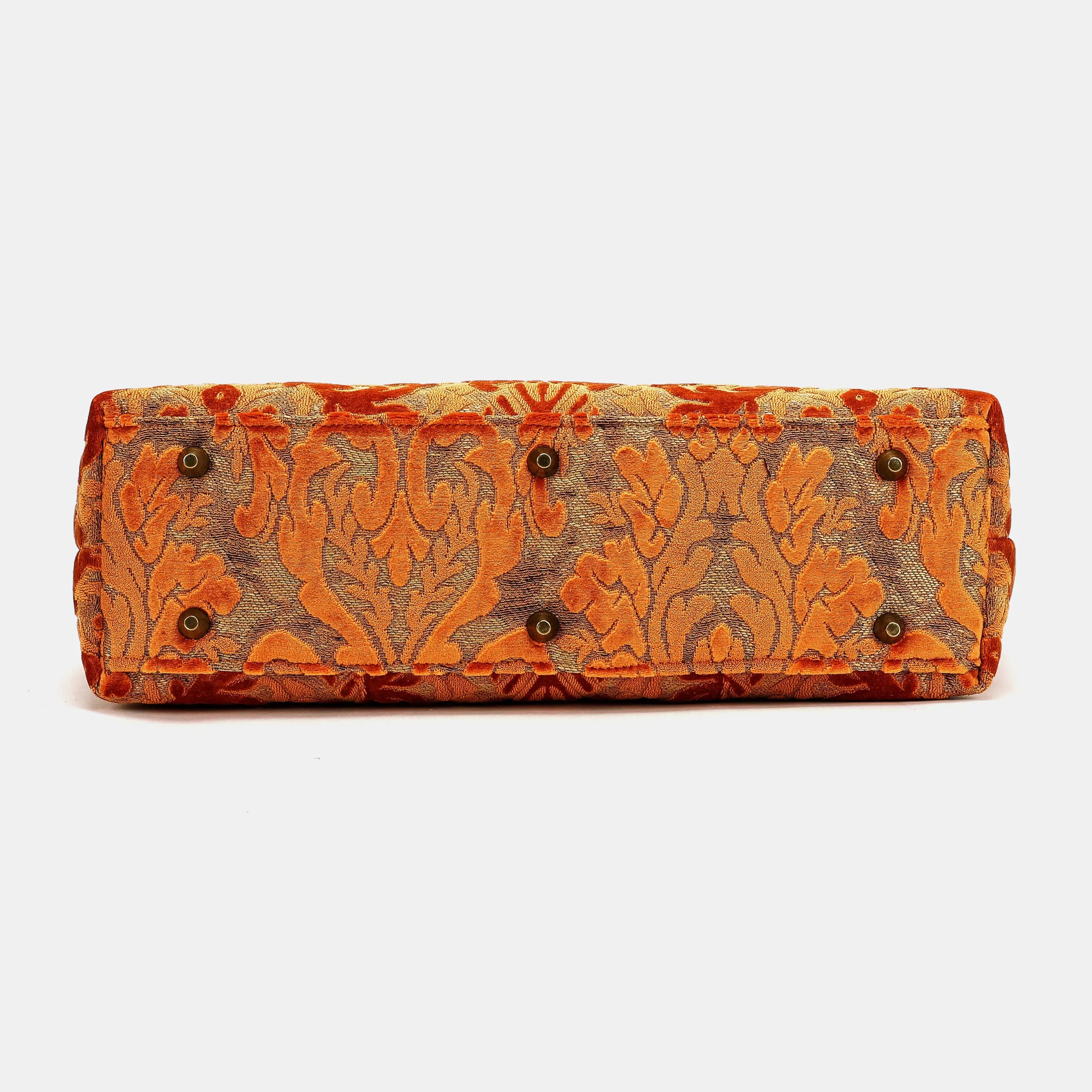 Burnout Velvet Orange Laptop Work Bag of America bottom