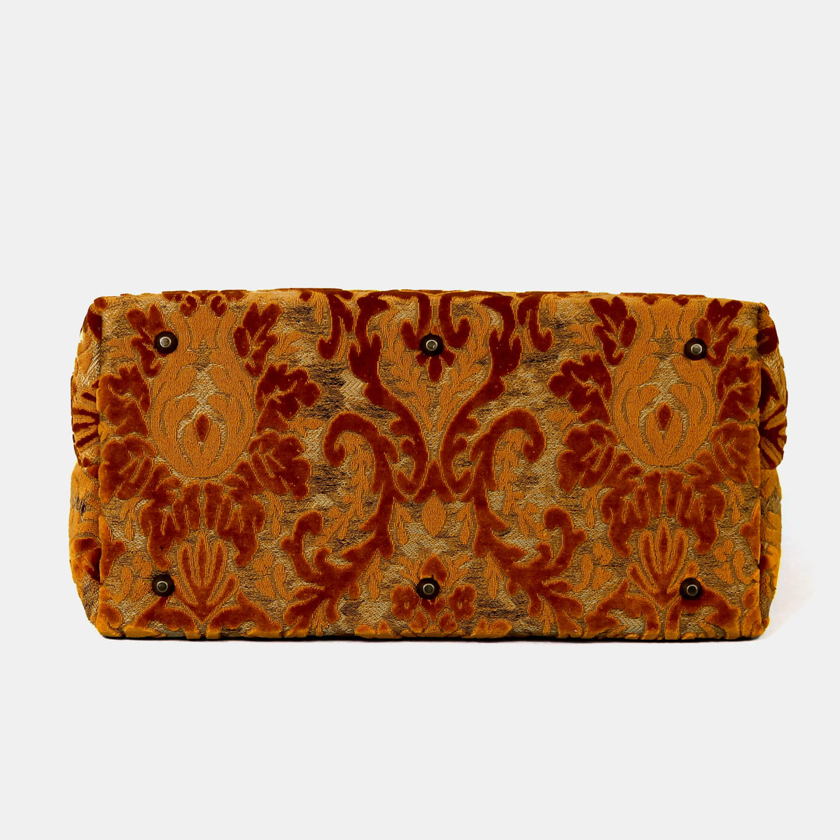 Burnout Velvet Orange Mary Poppins Weekender Carpetbag of America bottom