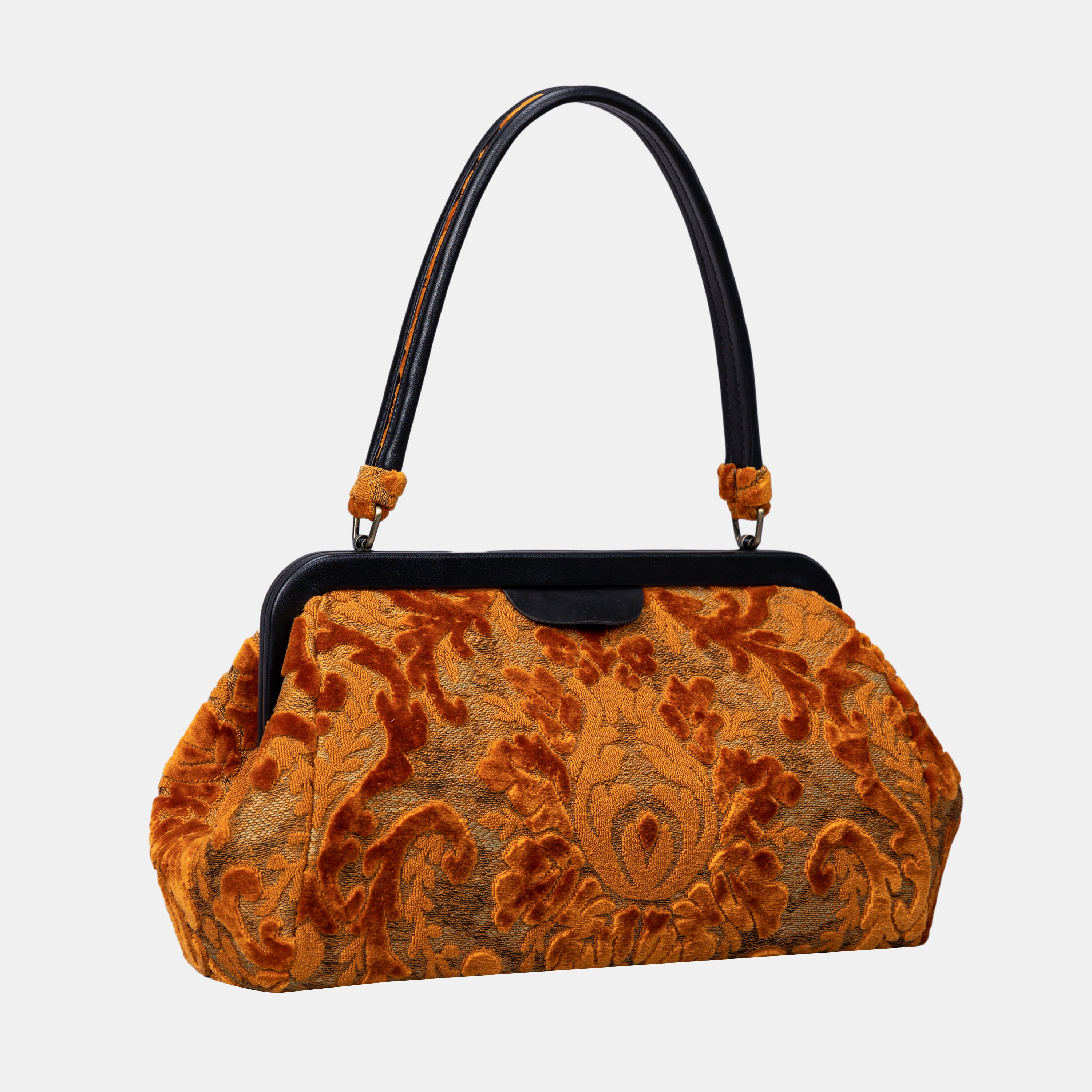 Burnout Velvet Orange Shoulder Bag side