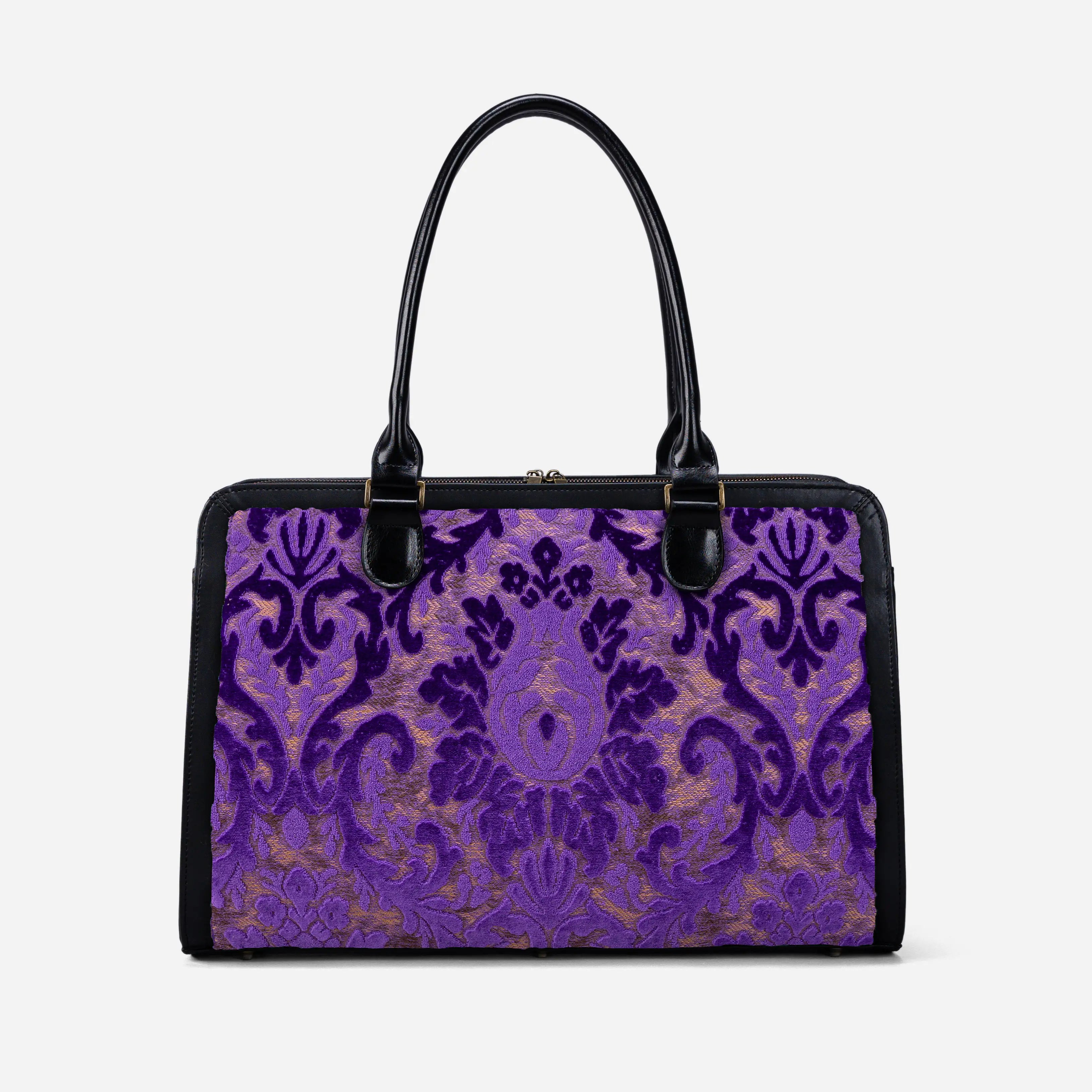 Burnout Velvet Purple Business Tote of America front