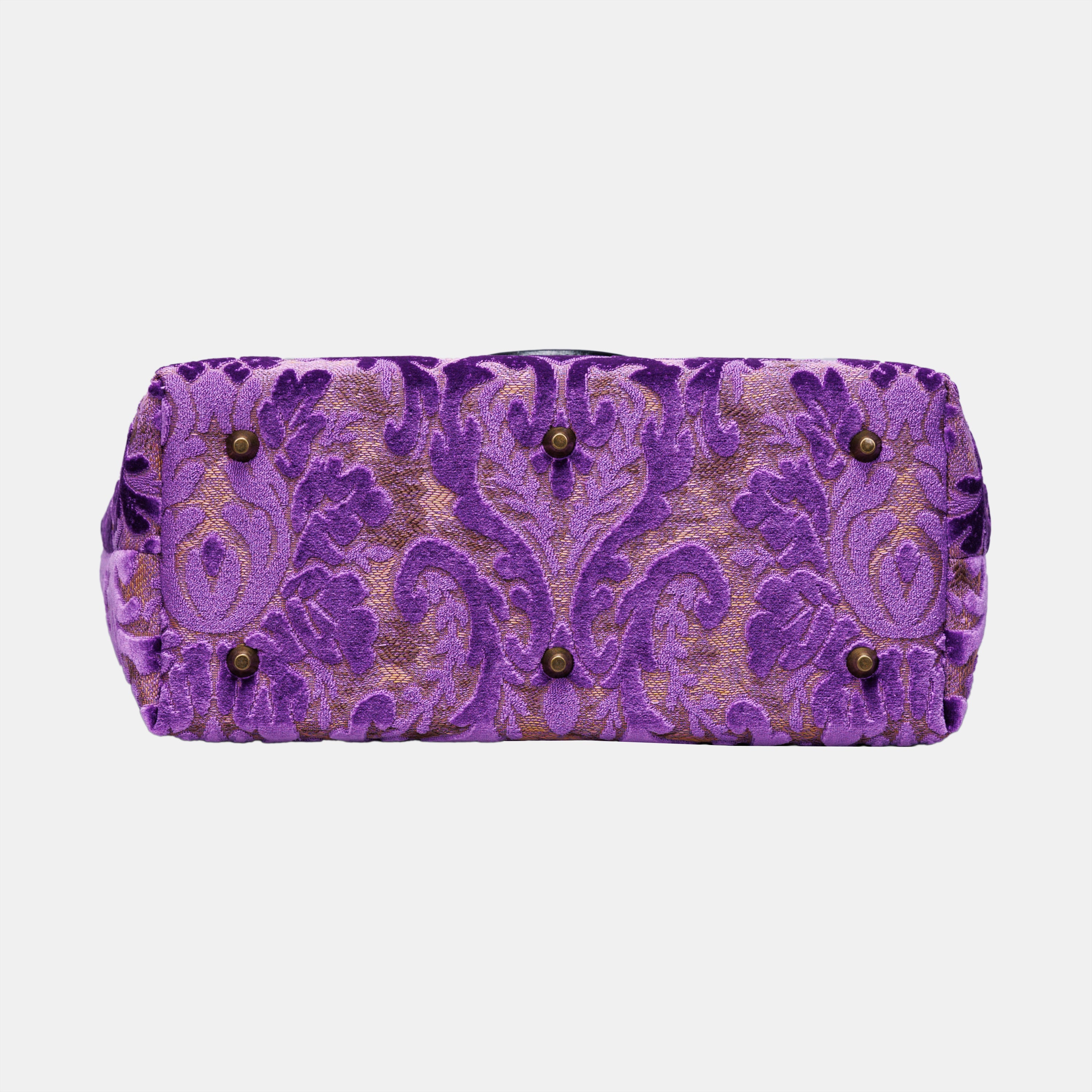 Burnout Velvet Purple Carpet Tote Shopper carpet bag of America bottom