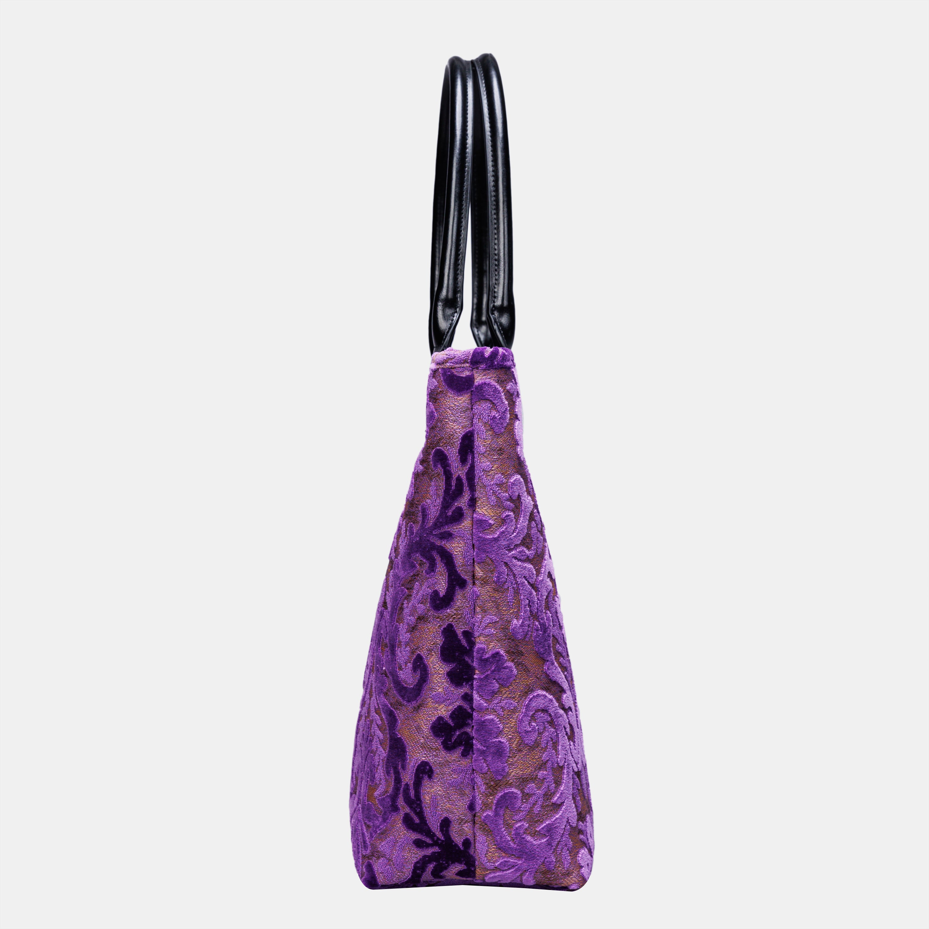 Burnout Velvet Purple Carpet Tote Shopper carpet bag of America side