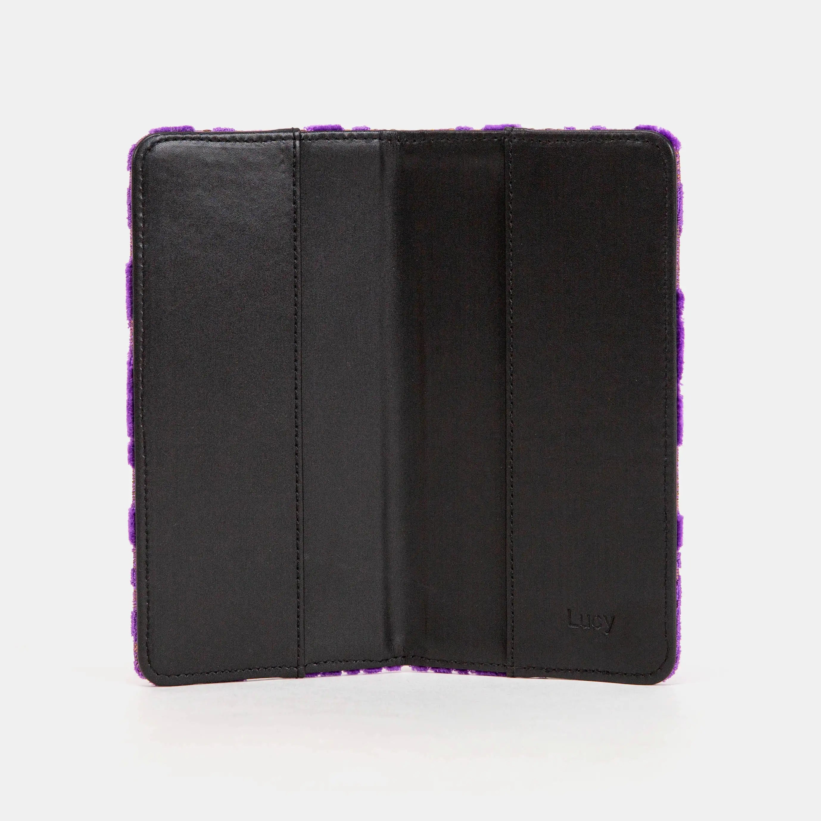 Burnout Velvet Purple Checkbook Cover of America inside