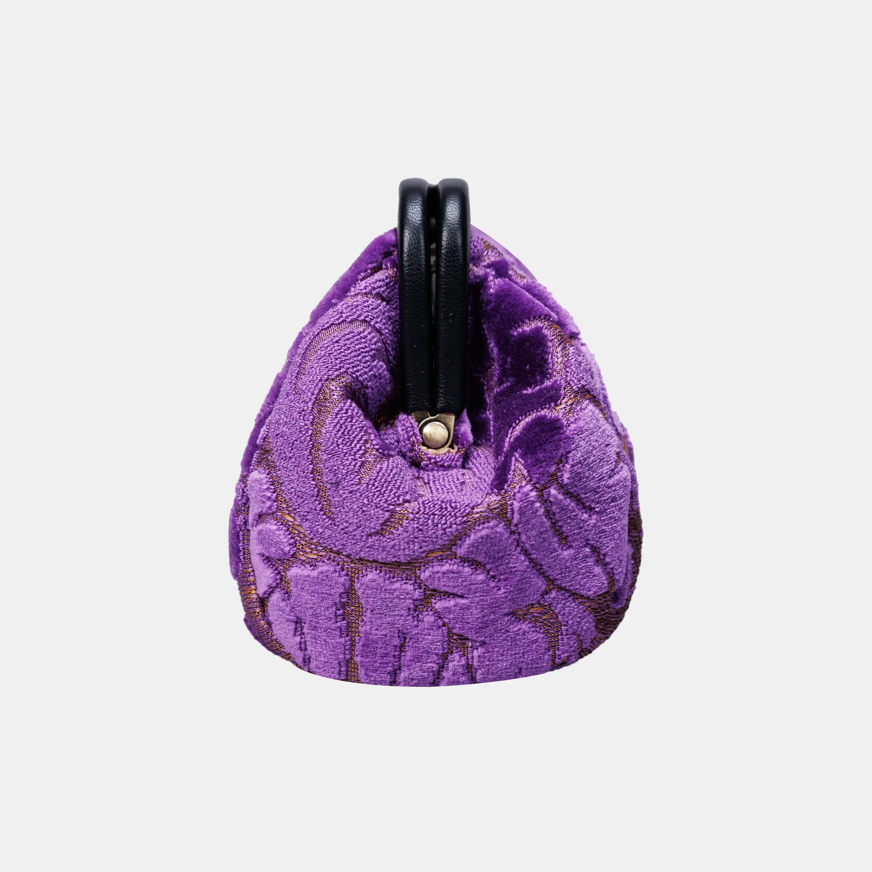 Burnout Velvet Purple Evening Bag Clutch carpet bag of America side