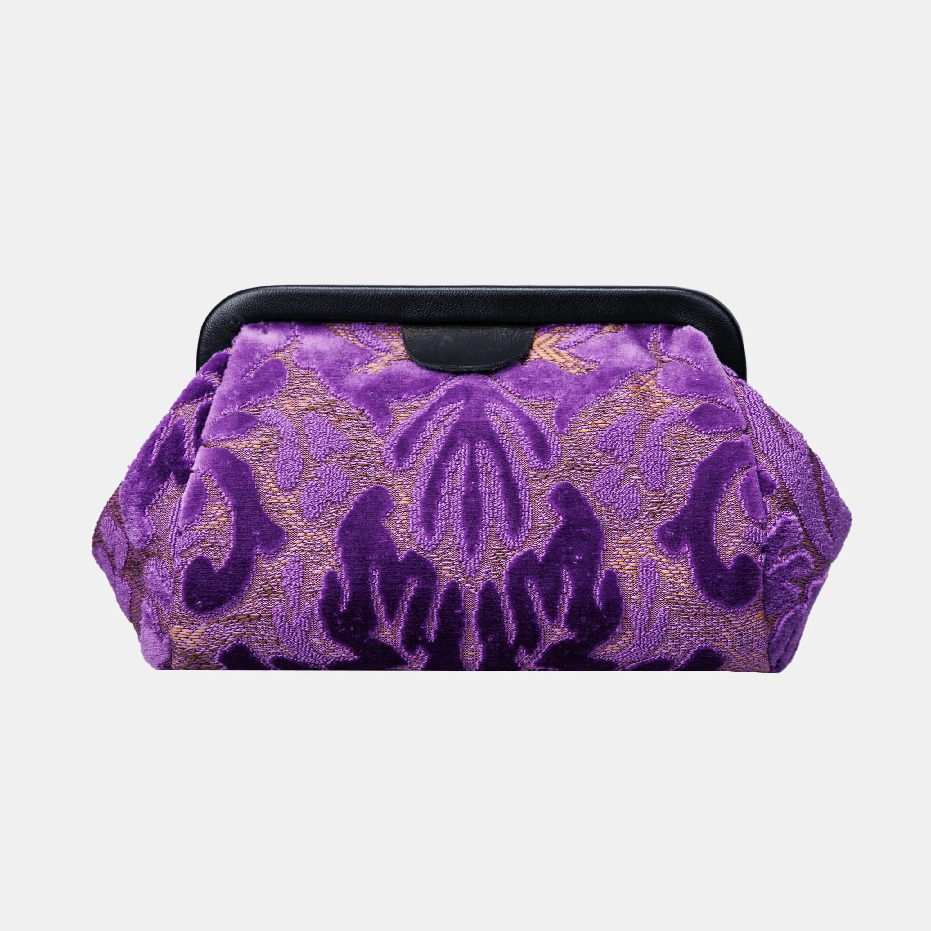 Burnout Velvet Purple Evening Bag Clutch carpet bag of America back
