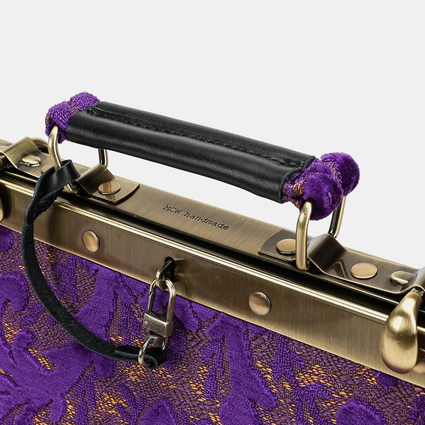 Burnout Velvet Purple Helena Carpet Gladstone Backpack of America handle
