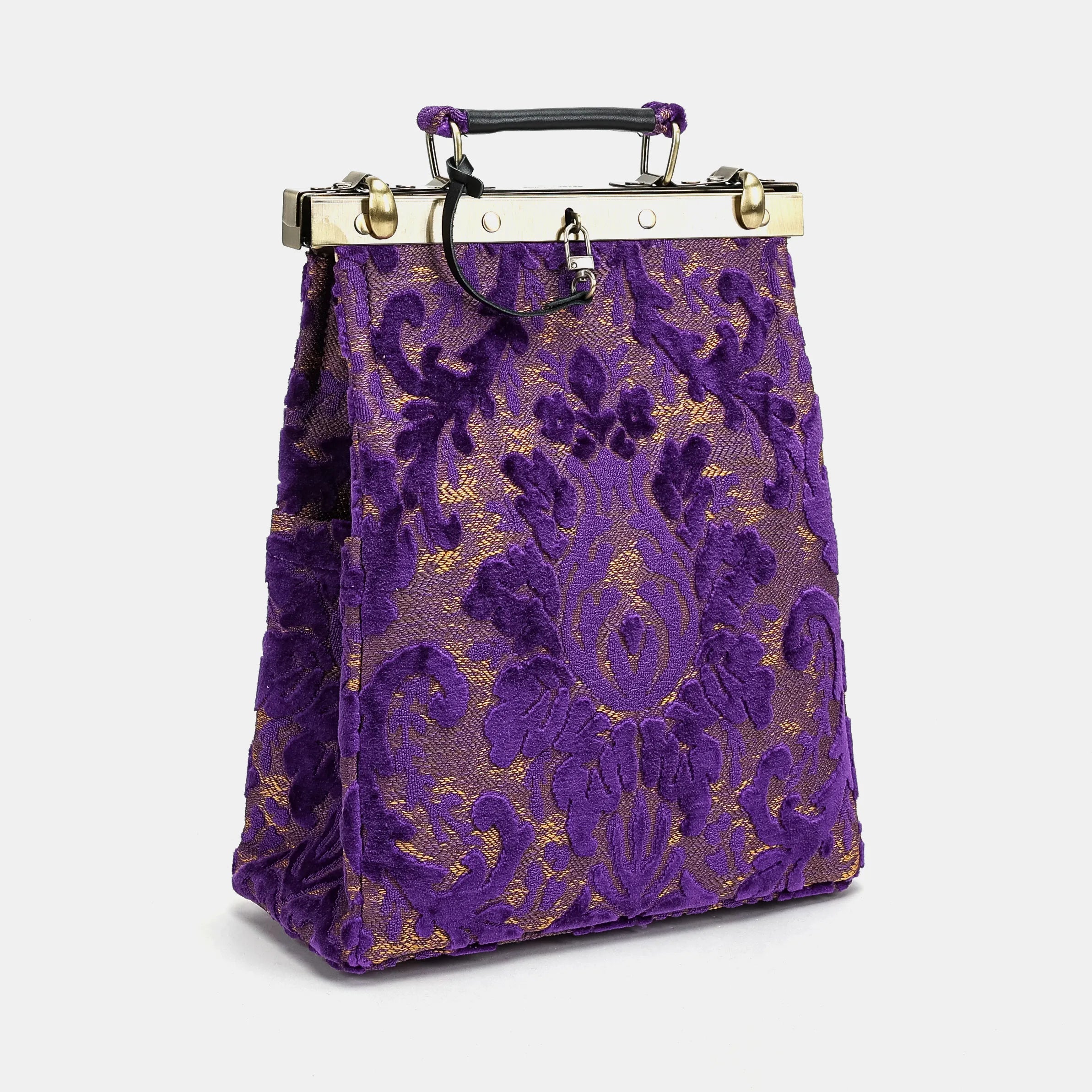 Burnout Velvet Purple Helena Carpet Gladstone Backpack of America side