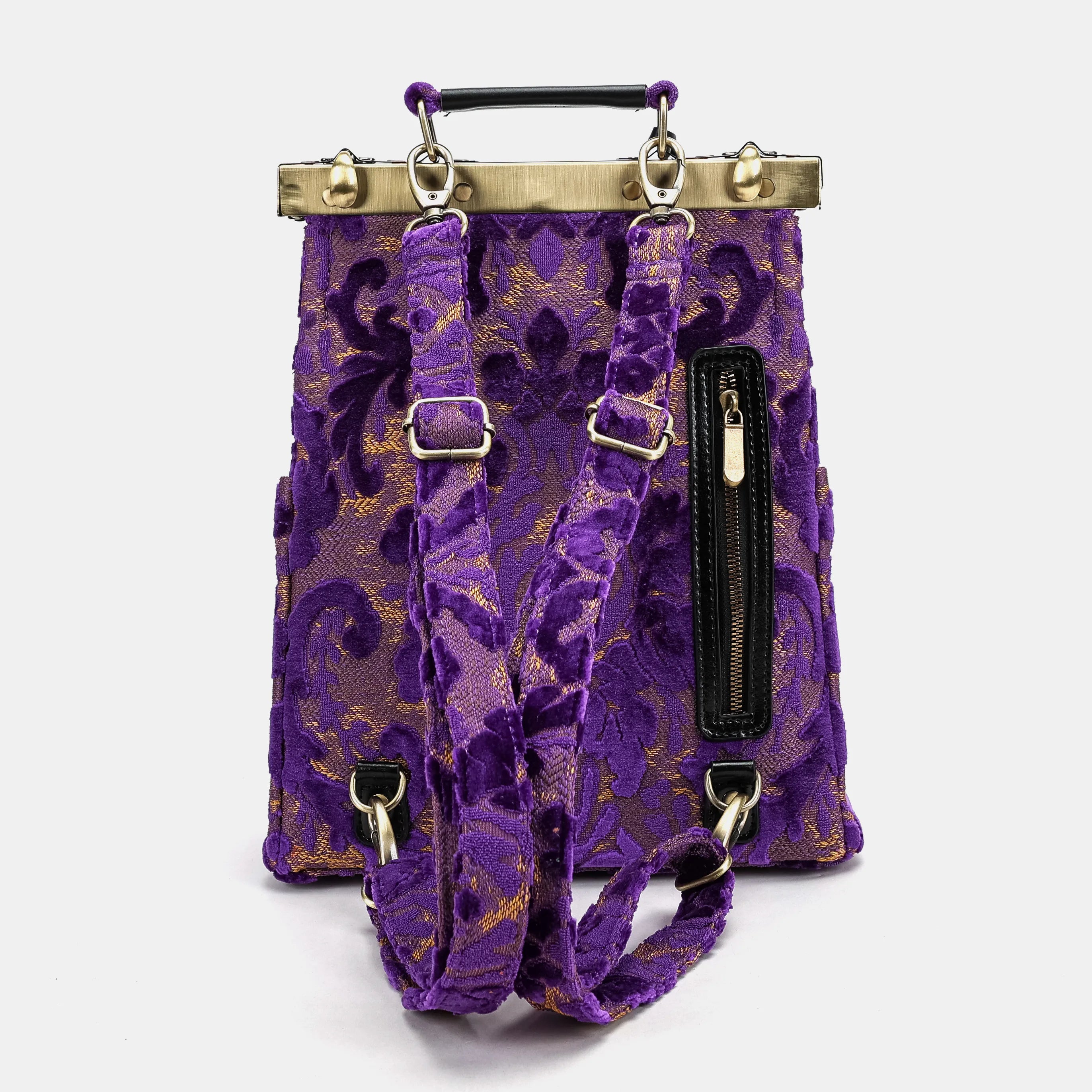 Burnout Velvet Purple Helena Carpet Gladstone Backpack of America back