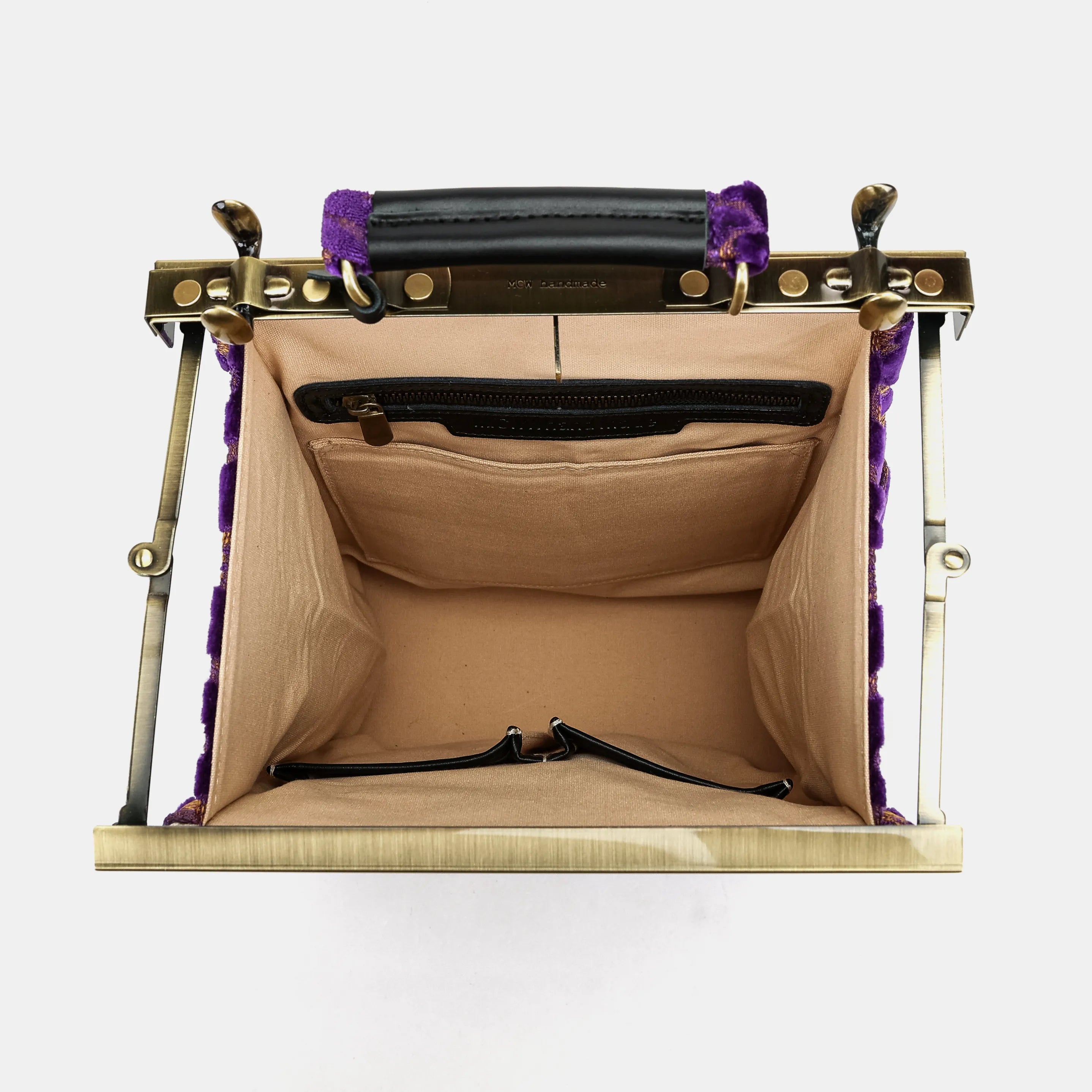 Burnout Velvet Purple Helena Carpet Gladstone Backpack of America inside