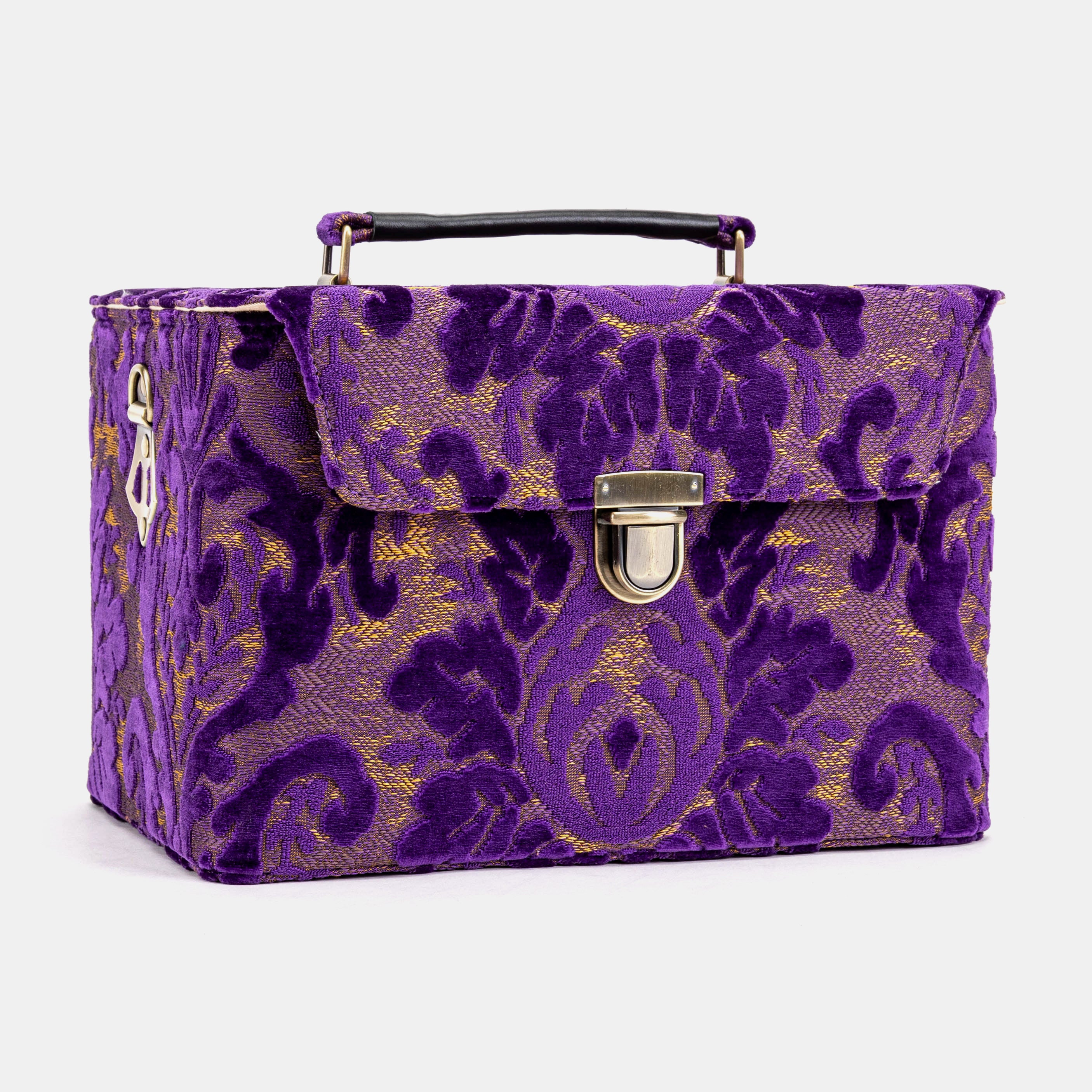 Burnout Velvet Purple Josephine Large Train Case left